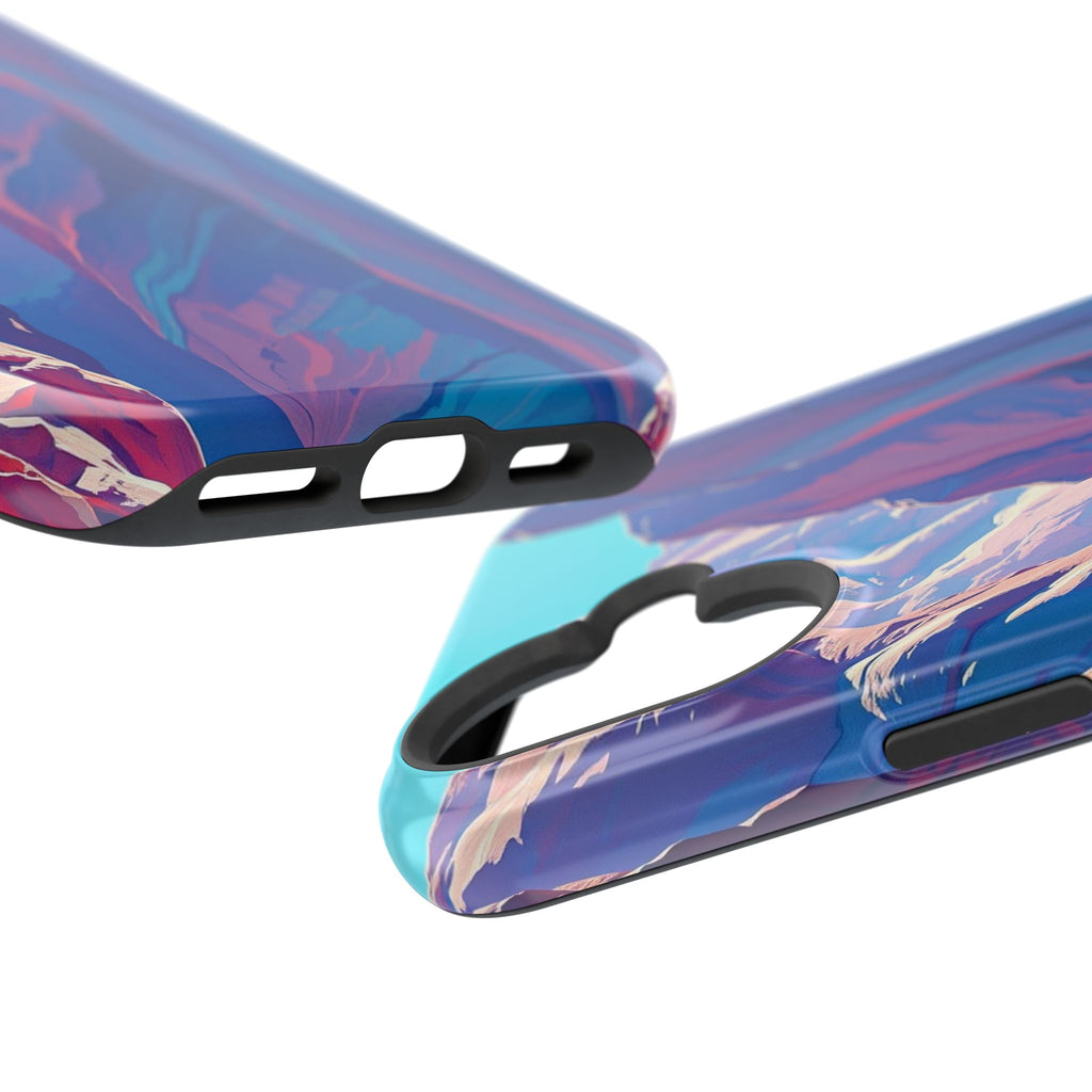 iPhone Cyan And Magenta Canyon Wall Slim Everyday Designer Case · iPhone Case
