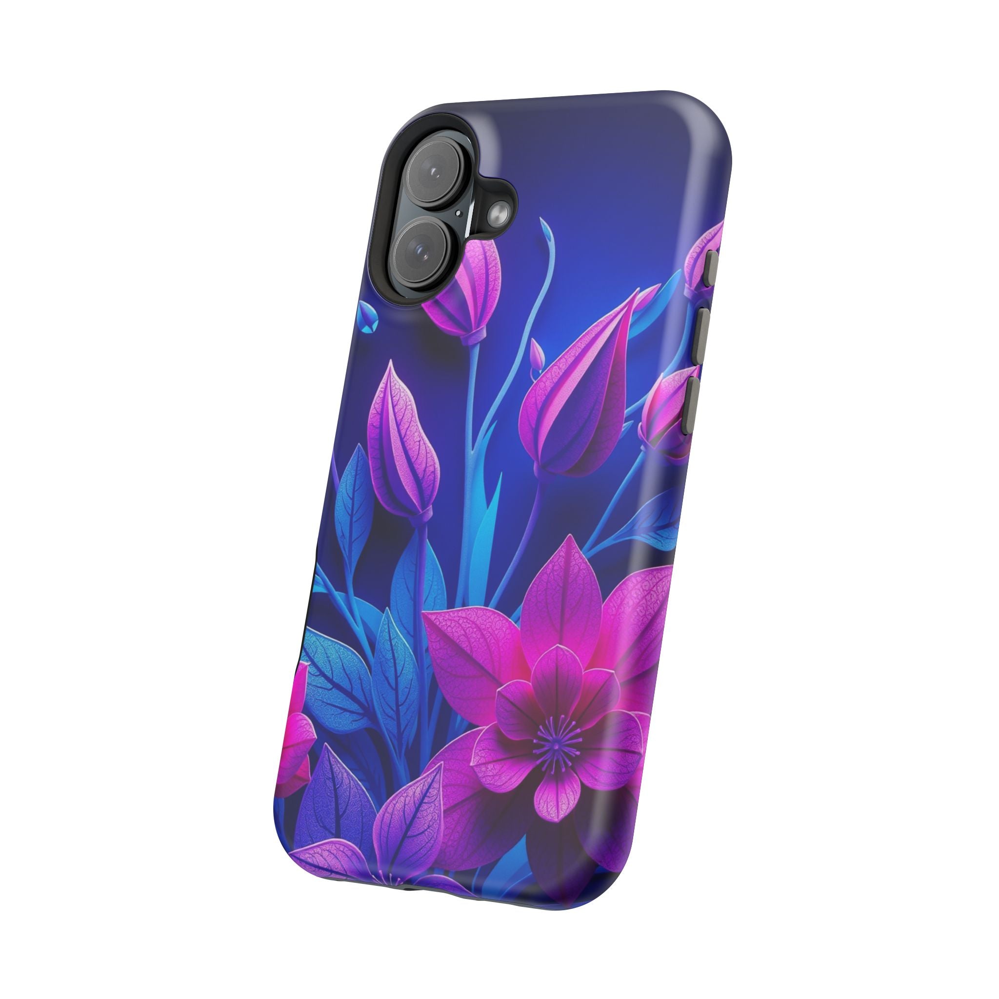 iPhone Neon Floral Paper Cut Art Bold Modern Everyday Snap Case · iPhone Case