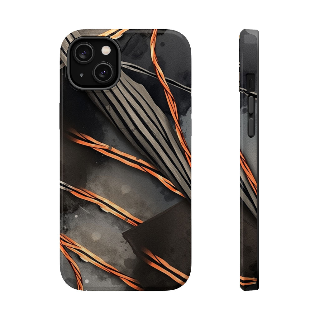 iPhone Charcoal And Copper Thread Pattern Slim iPhone Everyday Designer · iPhone