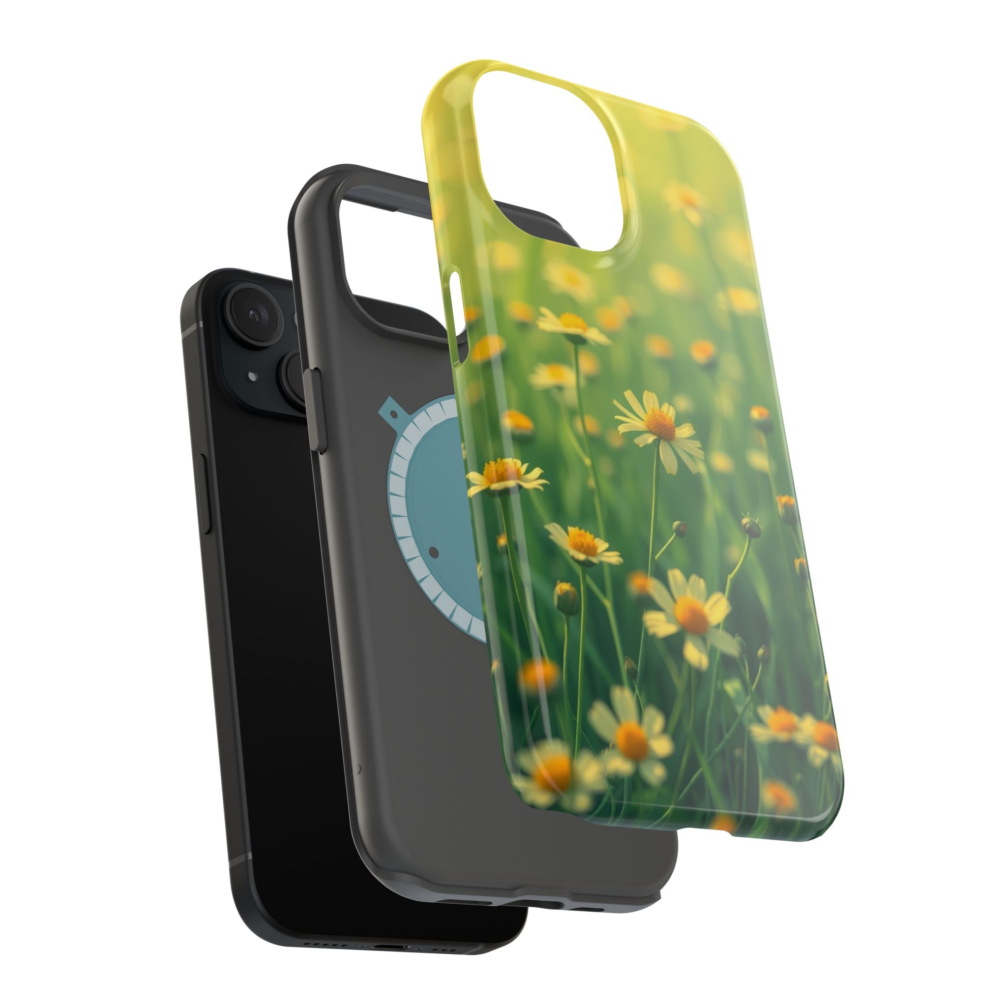 iPhone Emerald Green And Gold Wildflower Field Soft Finish Everyday · iPhone Cas