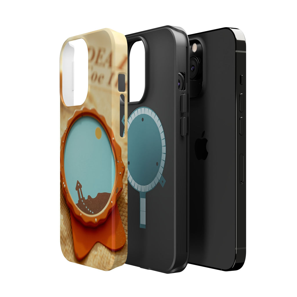 iPhone Burnt Orange And Sand Retro Travel Badge Soft Finish Everyday Case · iPho