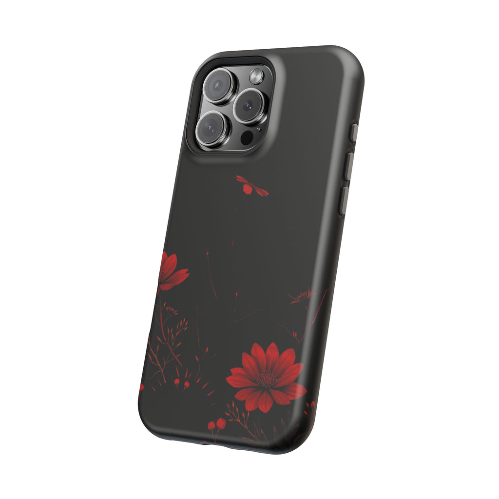 iPhone Black And Crimson Desert Flower Slim Everyday Designer Case · iPhone Case