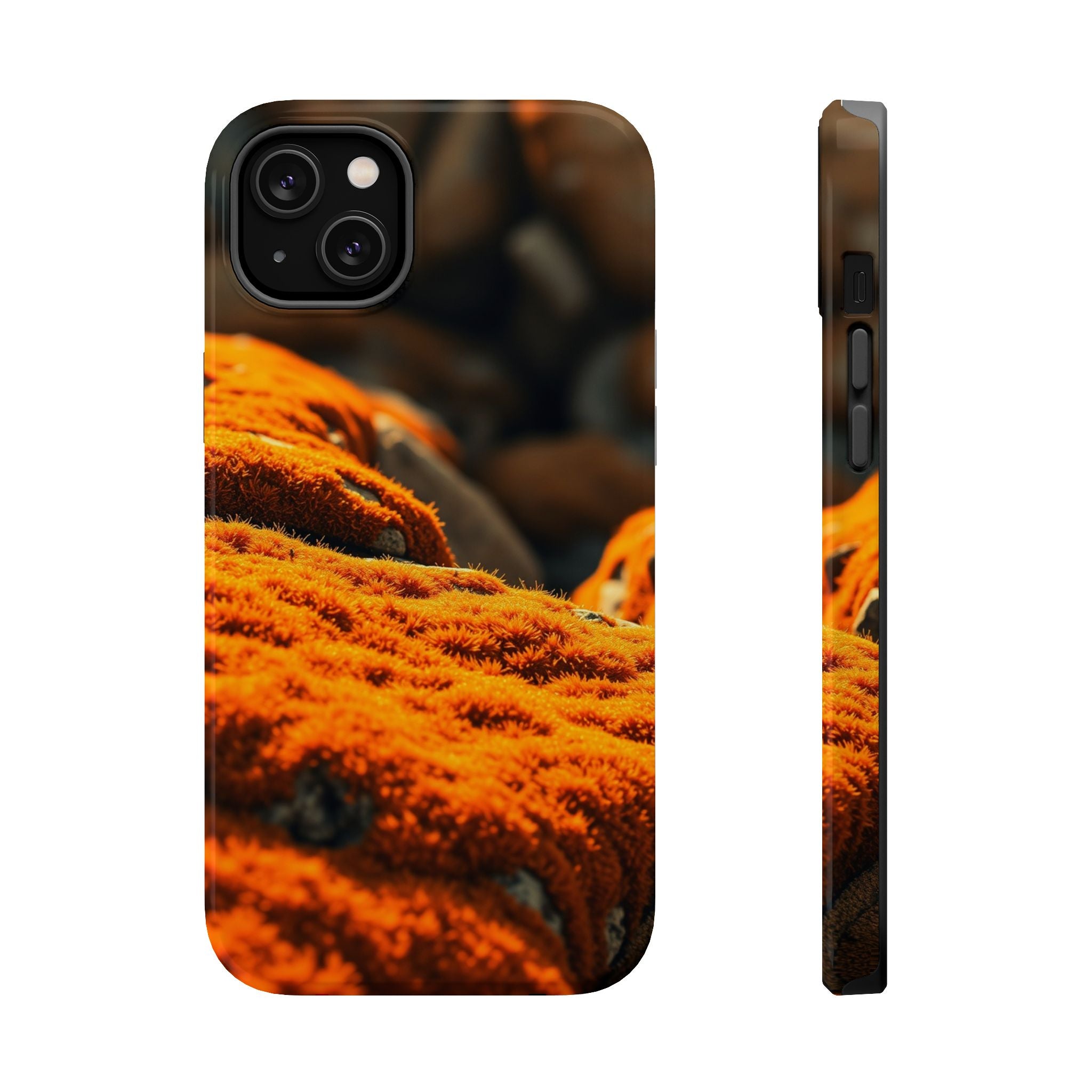 iPhone Burnt Orange And Sand Moss Covered Rocks Soft iPhone Finish · iPhone Case