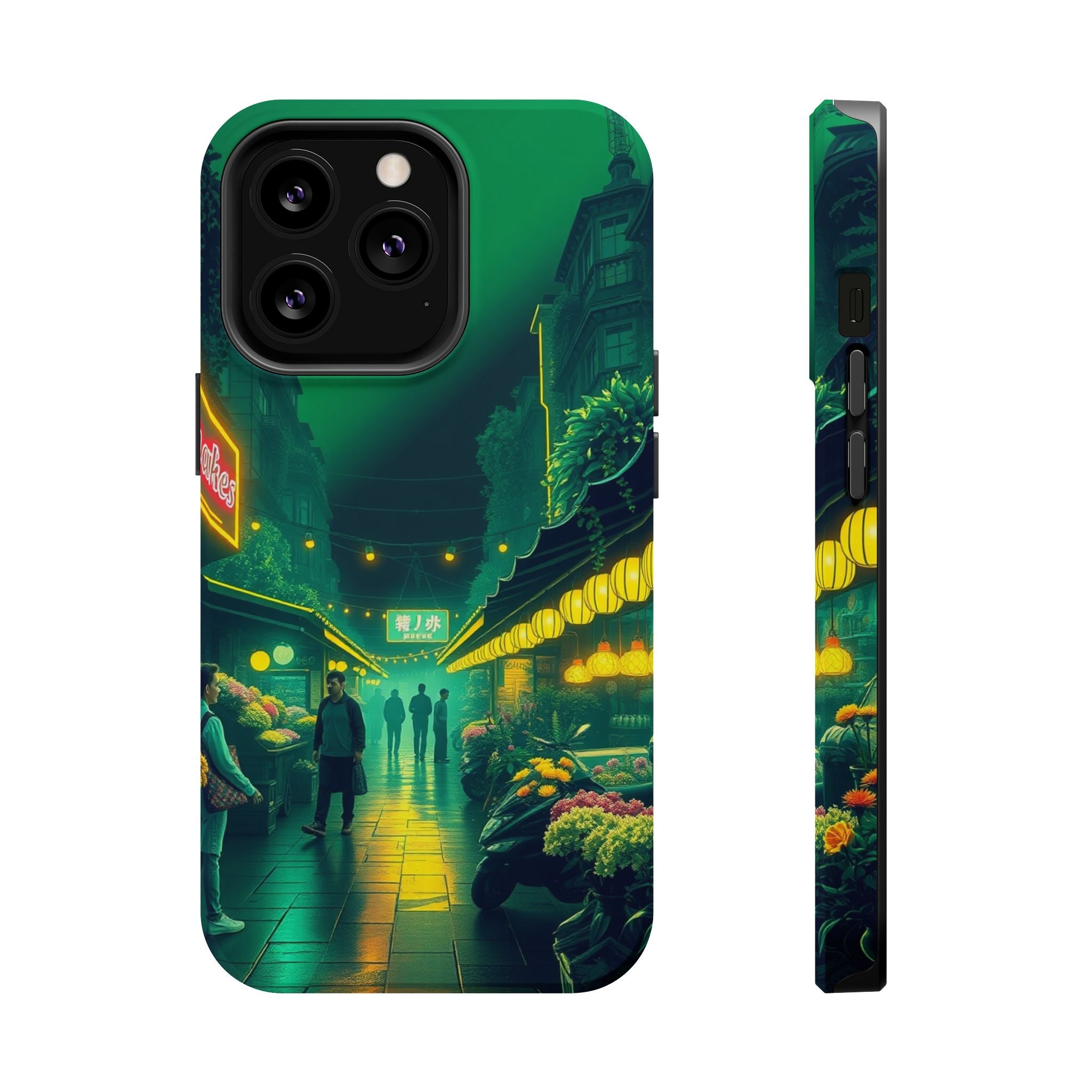 iPhone Flower Market Neon Cyberpunk Slim Everyday Designer Case · iPhone Case