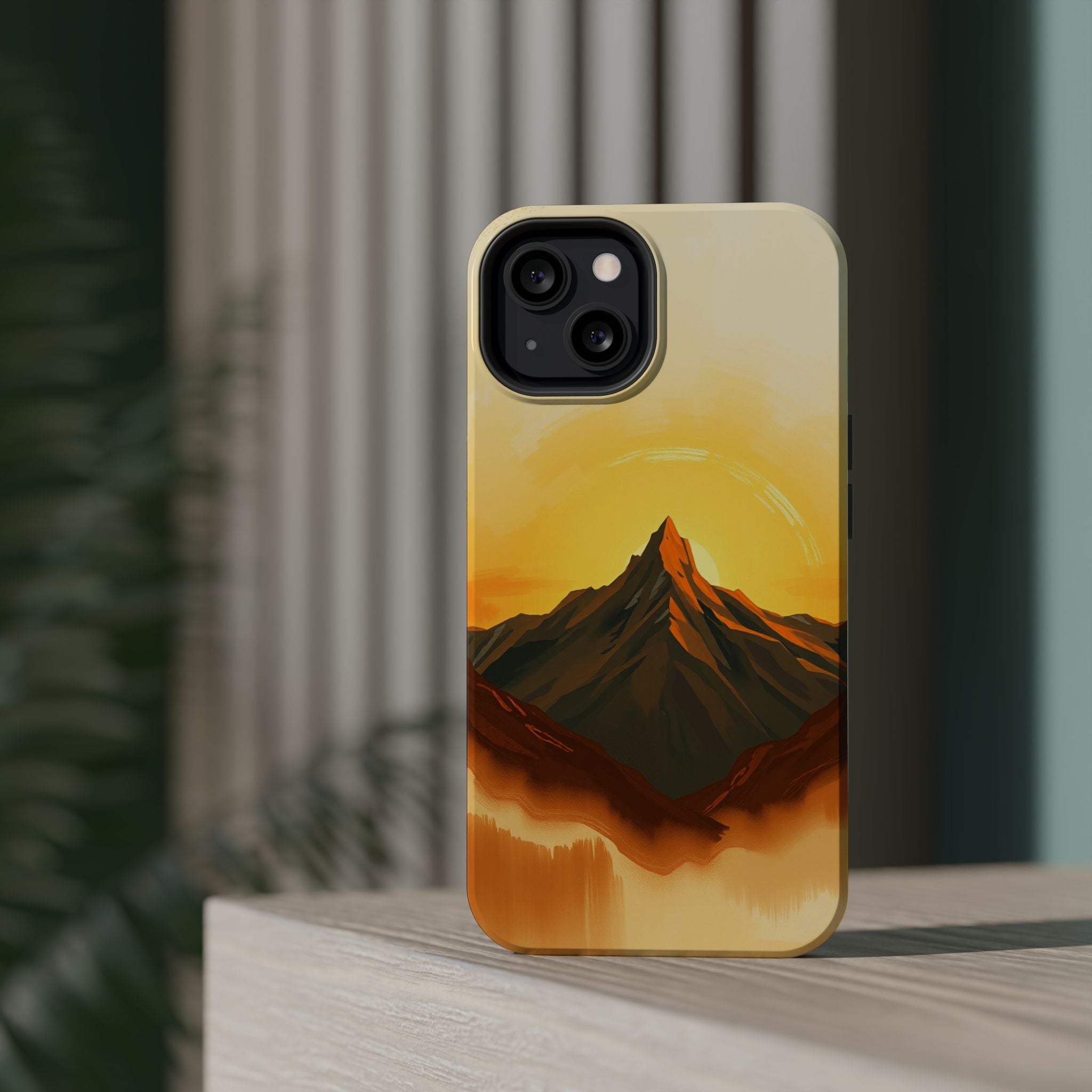 iPhone Mustard And Rust Mountain at Sunrise Slim iPhone Everyday · iPhone Case