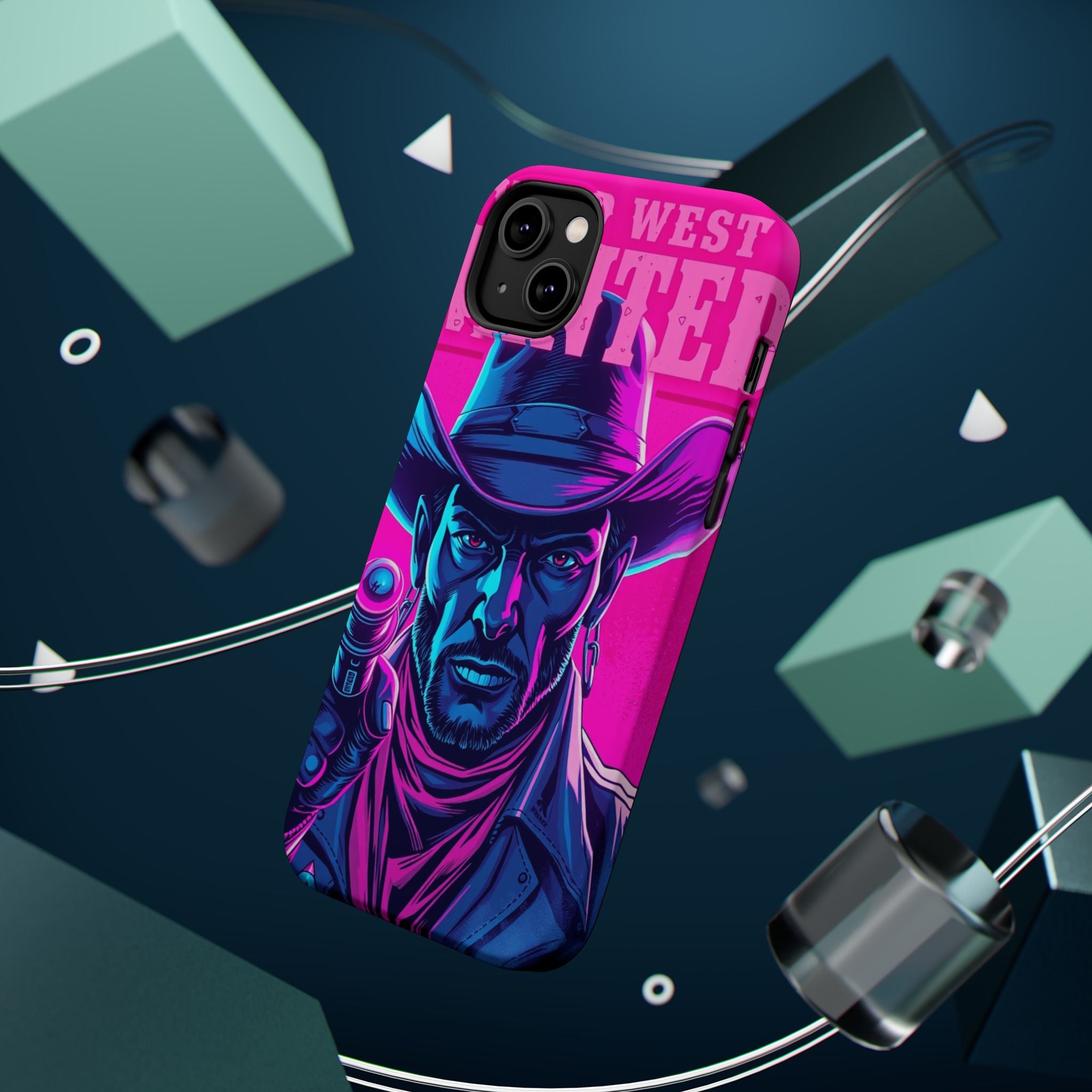 iPhone Wild West Wanted Neon Cyberpunk Slim Everyday Designer Case · iPhone Case
