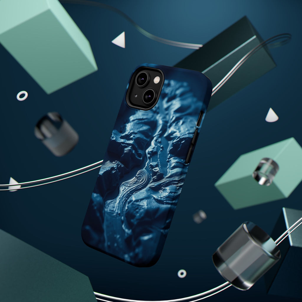 iPhone Midnight Blue And Silver River Delta Aerial iPhone Artistic · iPhone Case
