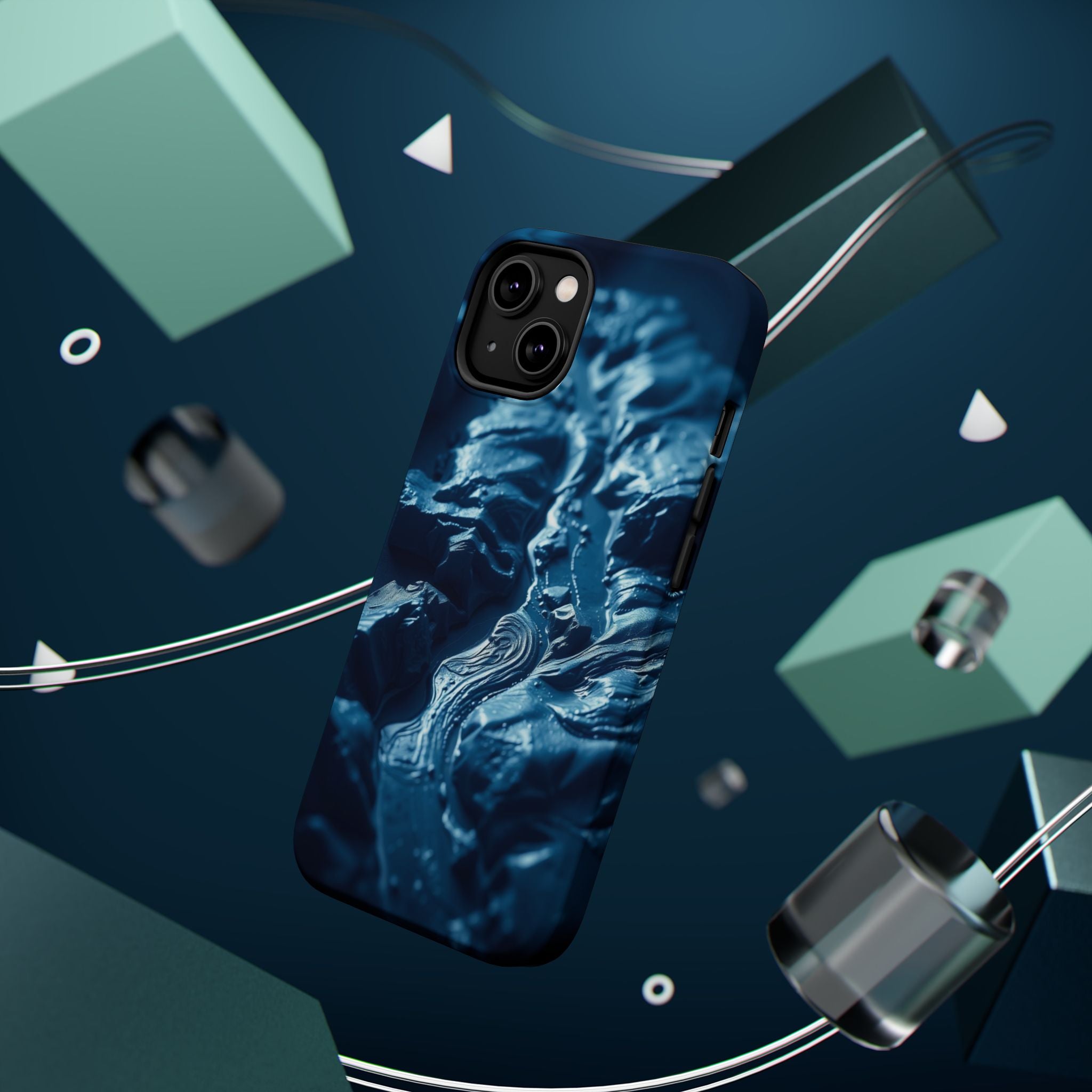 iPhone Midnight Blue And Silver River Delta Aerial iPhone Artistic · iPhone Case