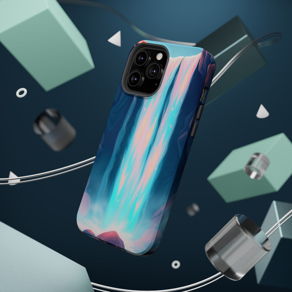 iPhone Teal And Coral Waterfall Mist Slim Everyday Designer Case · iPhone Case