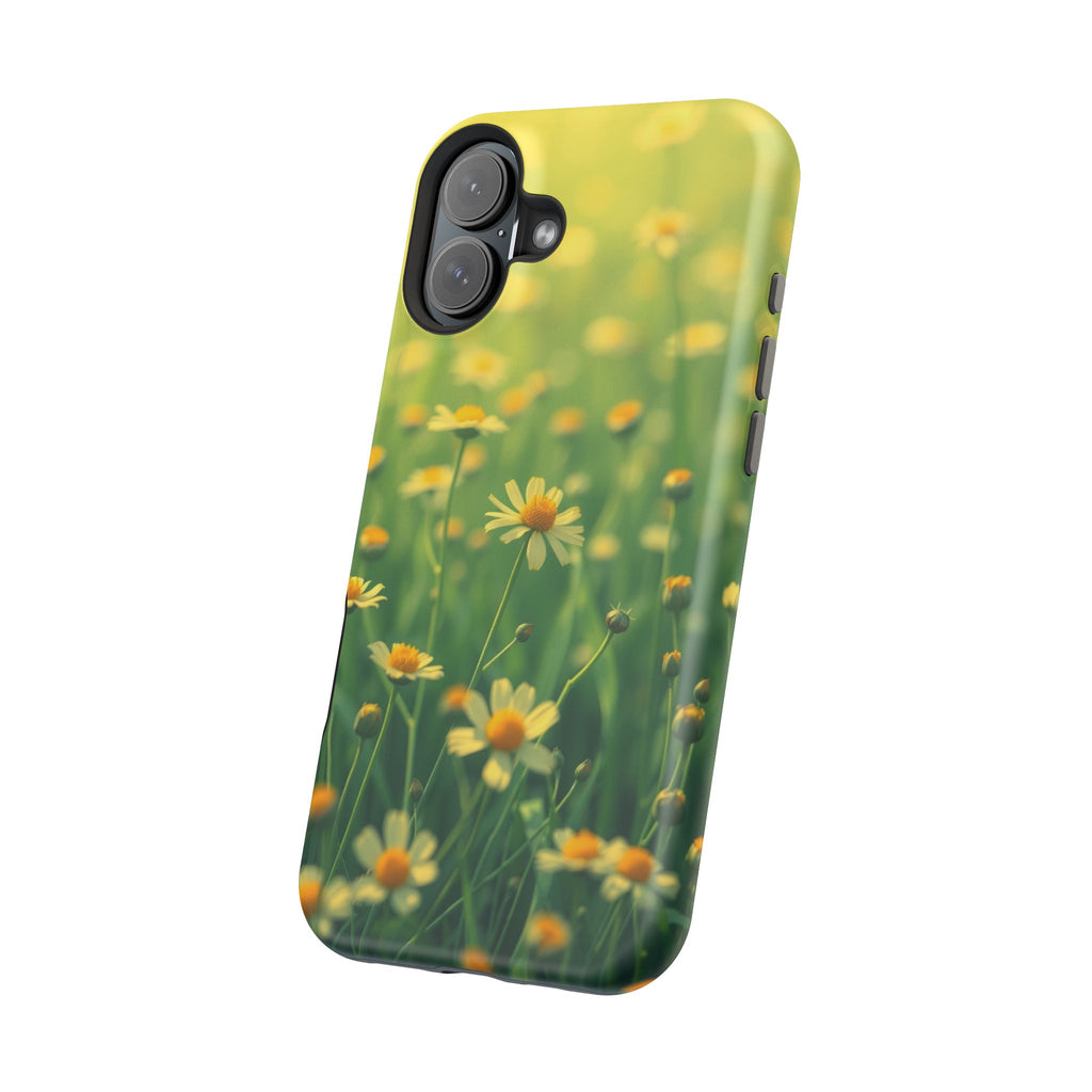 iPhone Emerald Green And Gold Wildflower Field Soft Finish Everyday · iPhone Cas