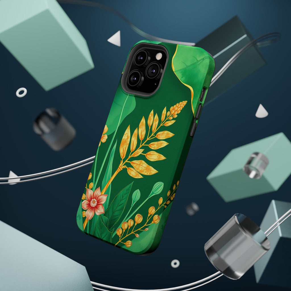 iPhone Emerald Green And Gold Botanical Illustration Ga Slim Snap Case · iPhone