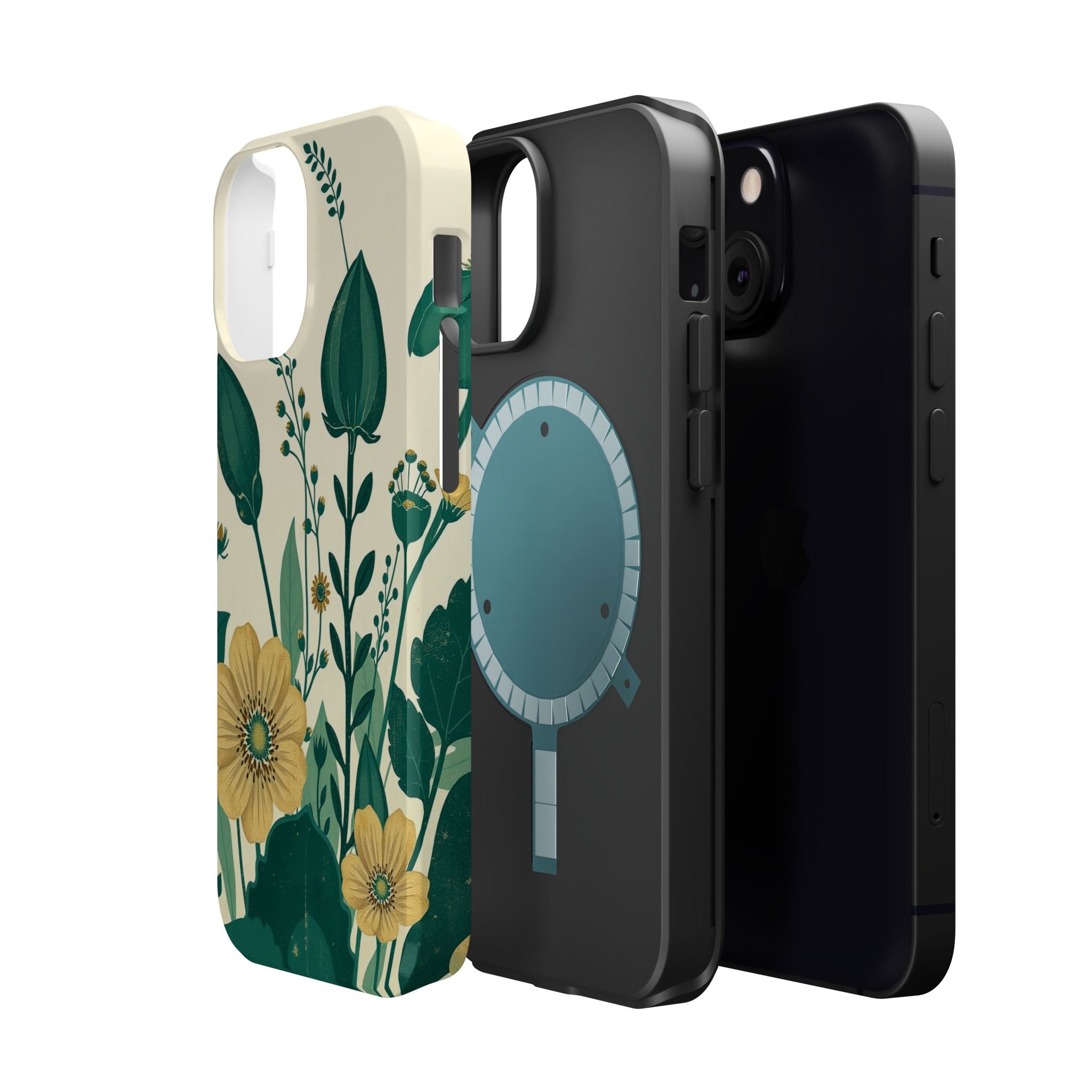 iPhone Emerald Green And Gold Pressed Botanicals Clean iPhone Minimal · iPhone C