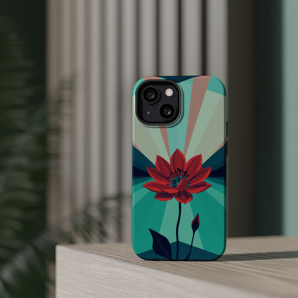 iPhone Teal And Coral Night Bloomer Slim Everyday Designer Case · iPhone Case