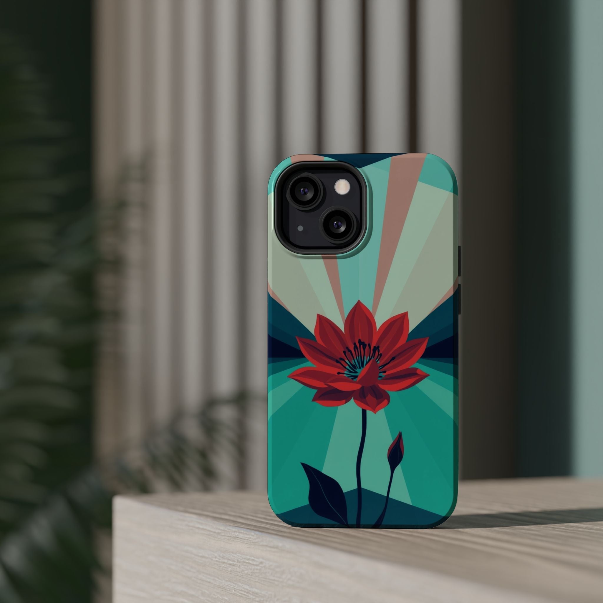 iPhone Teal And Coral Night Bloomer Slim Everyday Designer Case · iPhone Case