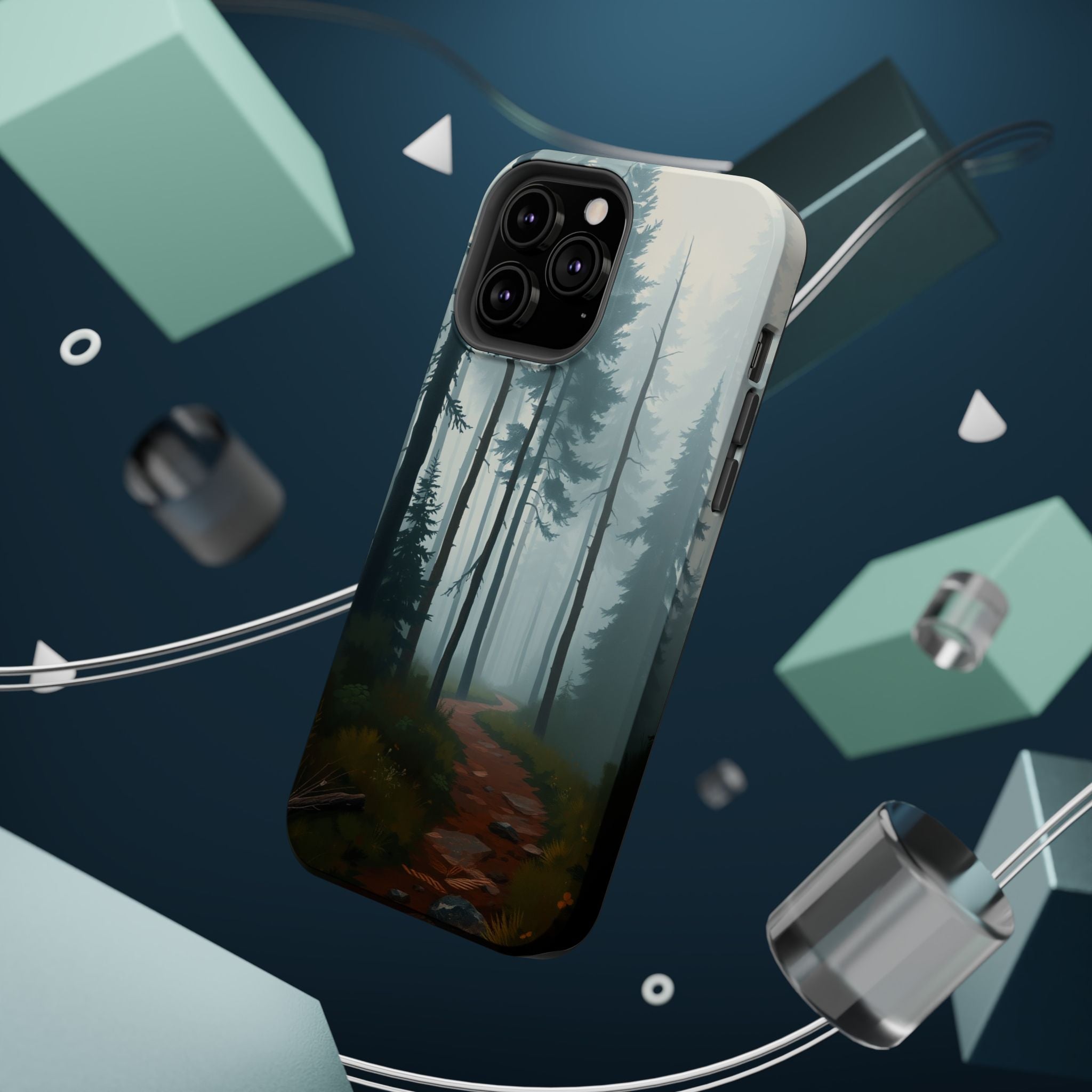 iPhone Serene Misty Forest Path Design Slim Everyday Designer Case · iPhone Case