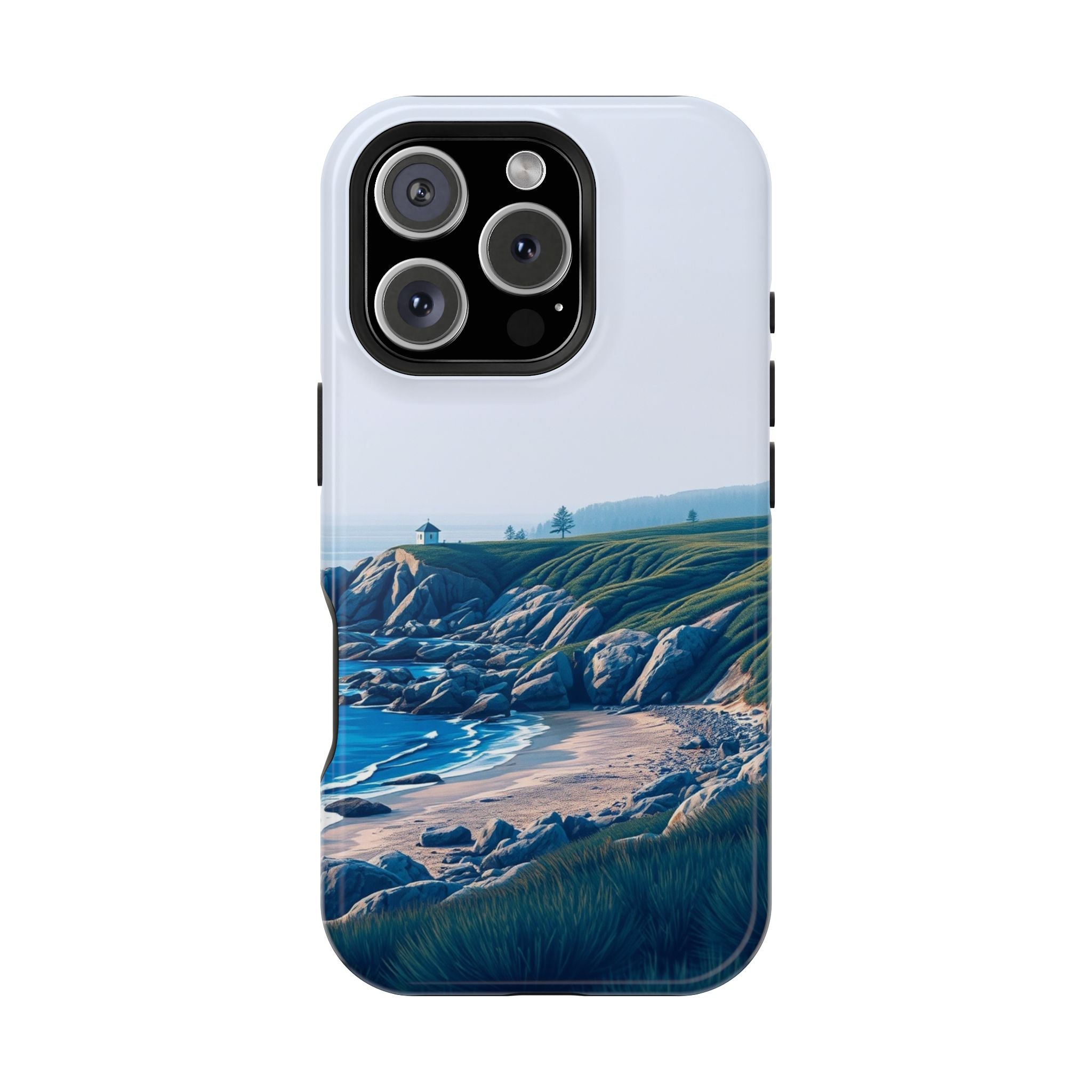 iPhone Midnight Blue And Silver Pebble Beach Soft iPhone 20 Finish · iPhone Case