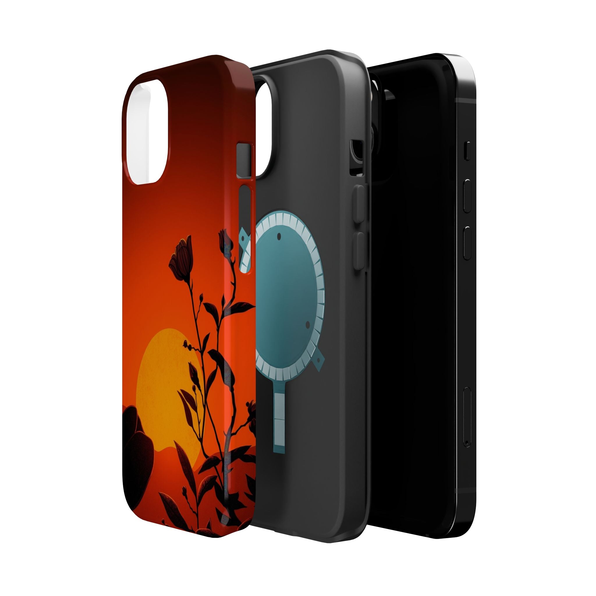 iPhone Bloom and Leaf Dark Gothic Ink Slim Everyday Designer Case · iPhone Case