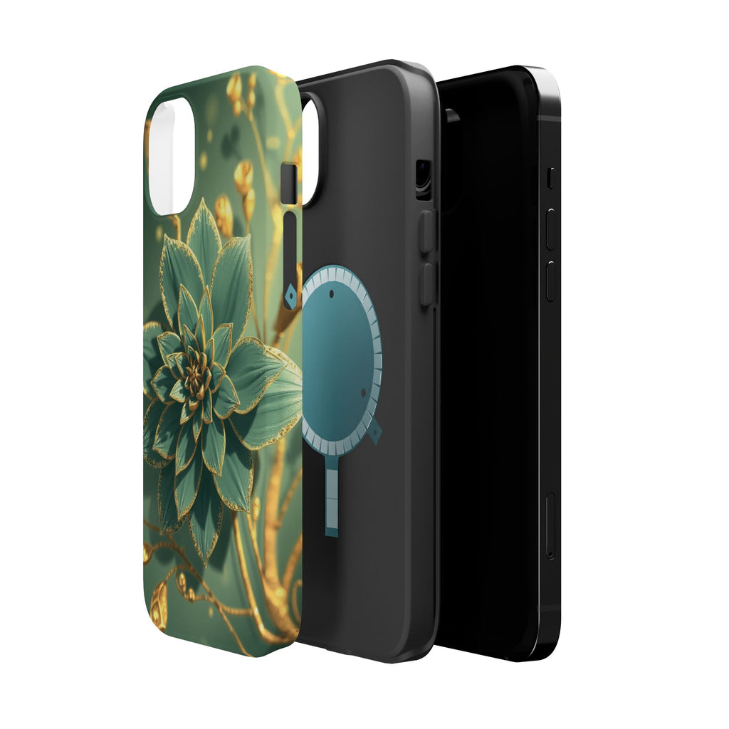 iPhone Floral Gold Foil Pixel Art -Bit Slim Everyday Designer Case · iPhone Case