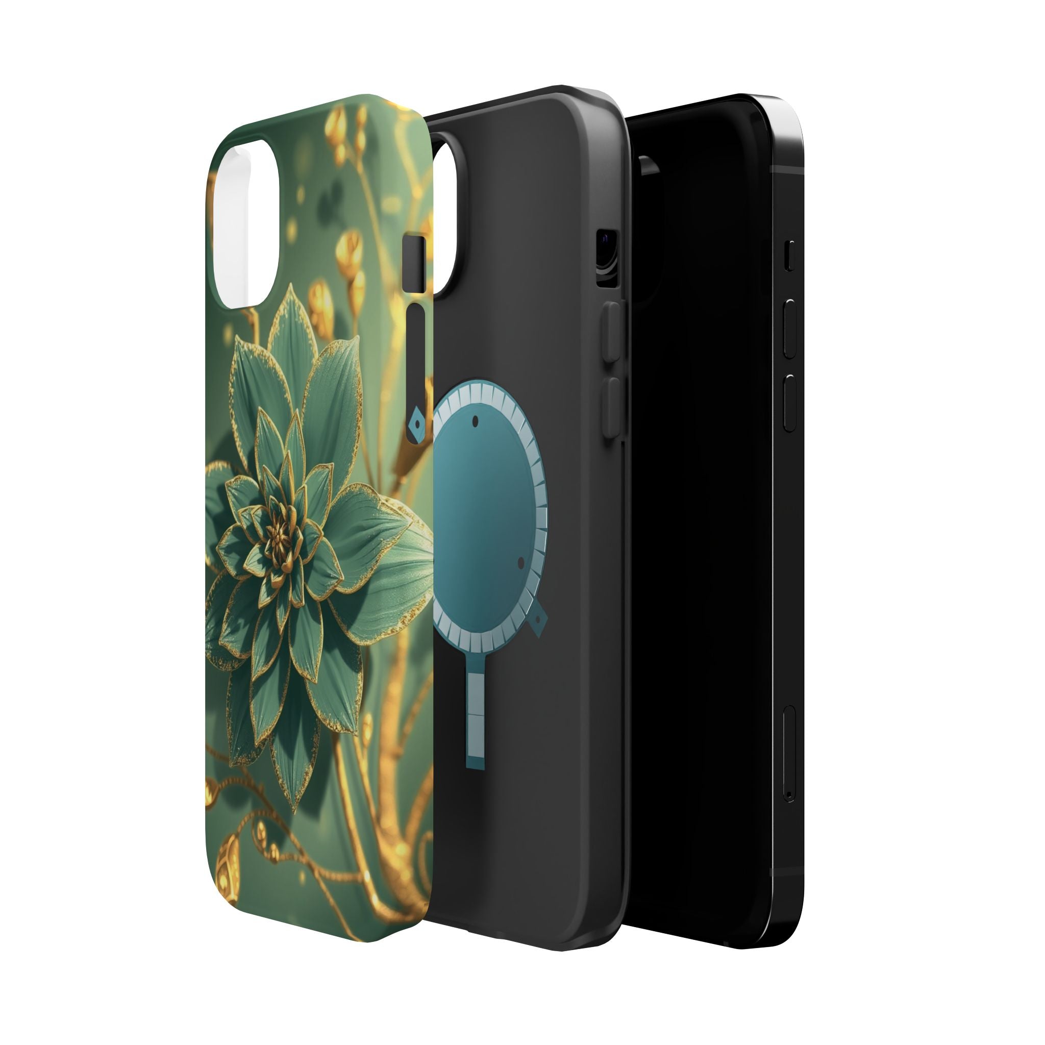 iPhone Floral Gold Foil Pixel Art -Bit Slim Everyday Designer Case · iPhone Case