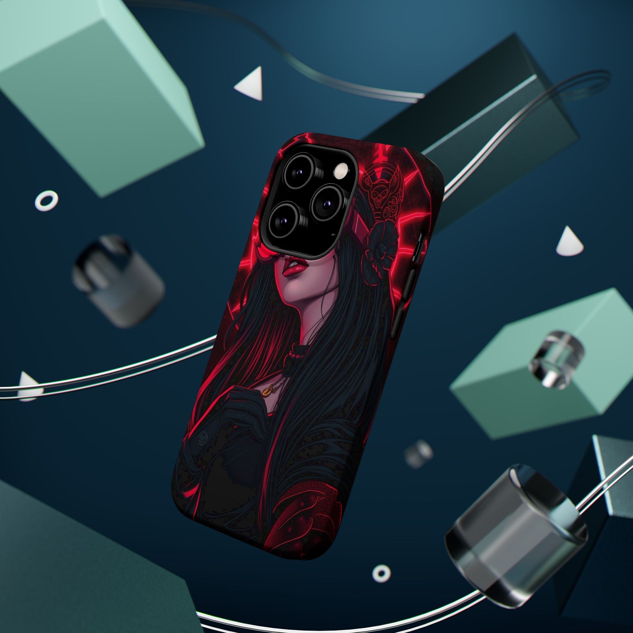 iPhone Black And Crimson Art Nouveau Female Slim Everyday Designer Case · iPhone