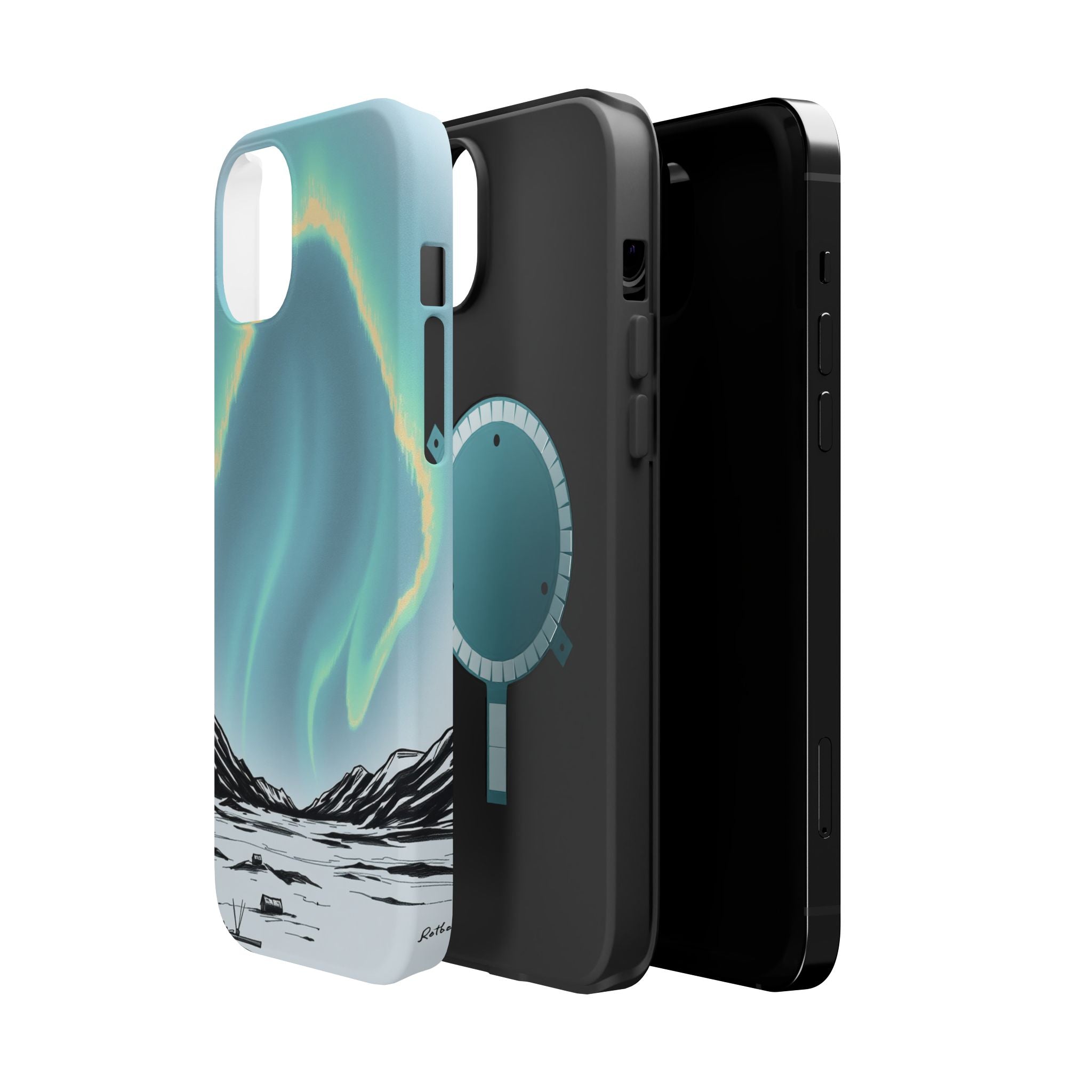 iPhone Charcoal And Copper Northern Lights Slim iPhone Everyday · iPhone Case