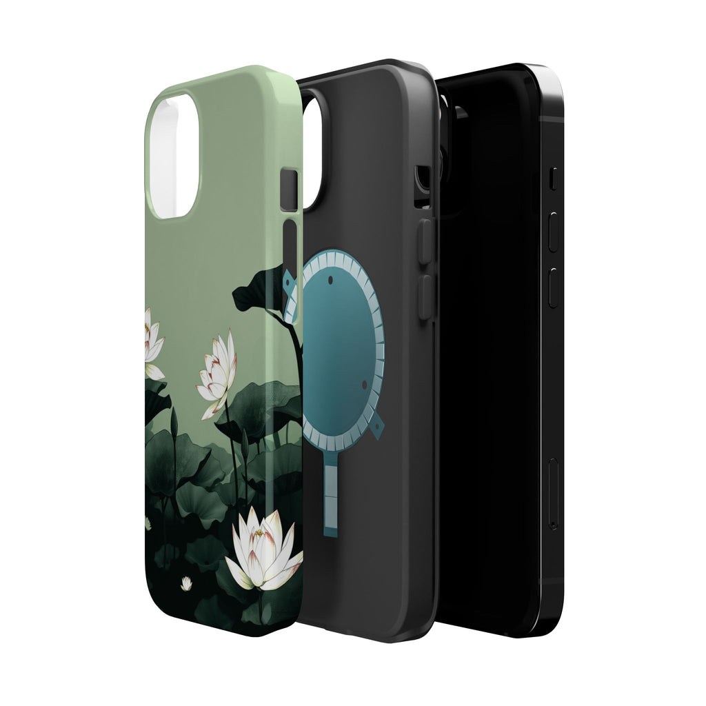 iPhone Sage And Ivory Lotus Pond Bold Modern Everyday Snap Case · iPhone Case