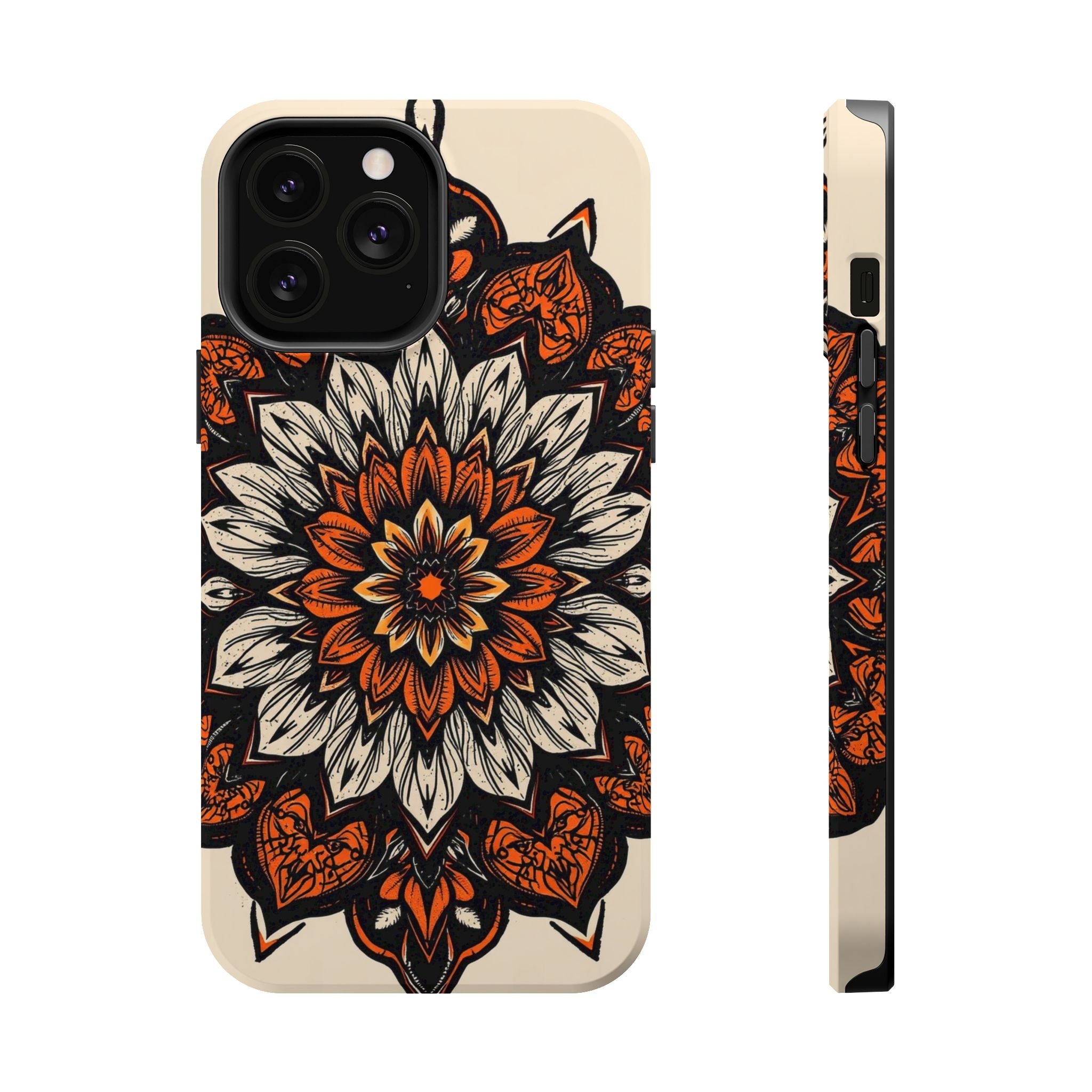 iPhone Burnt Orange And Sand Floral Mandala Slim Snap Cas Carry Case · iPhone Ca