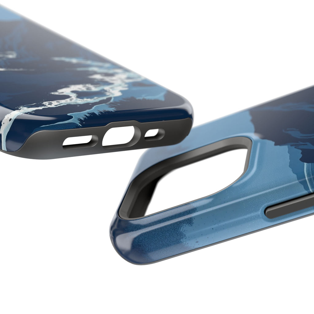iPhone Midnight Blue And Silver Hibiscus Coast Carry Case Slim Snap Case · iPhon