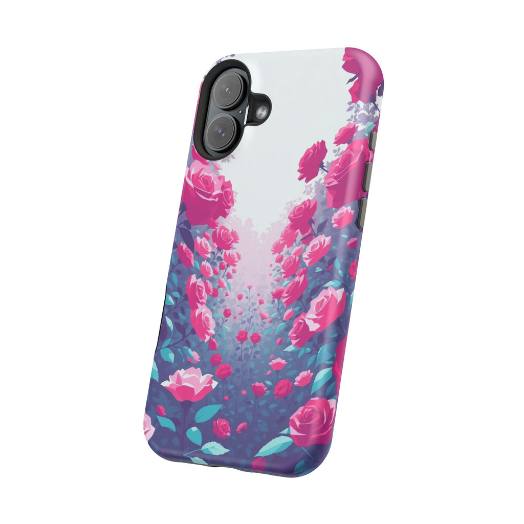 iPhone Cyan And Magenta Rose Garden Slim Everyday Designer Case · iPhone Case