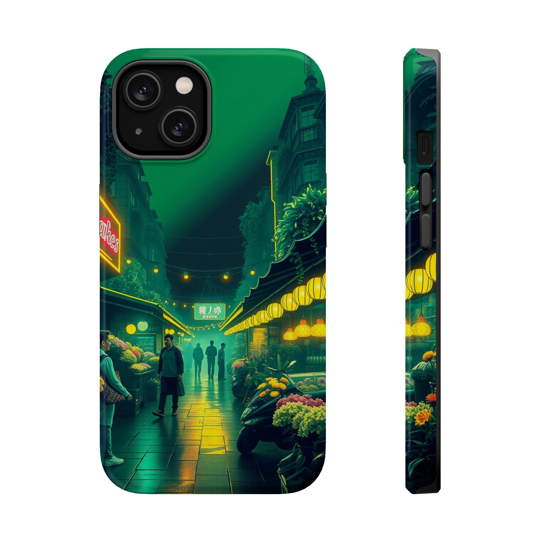 iPhone Flower Market Neon Cyberpunk Slim Everyday Designer Case · iPhone Case