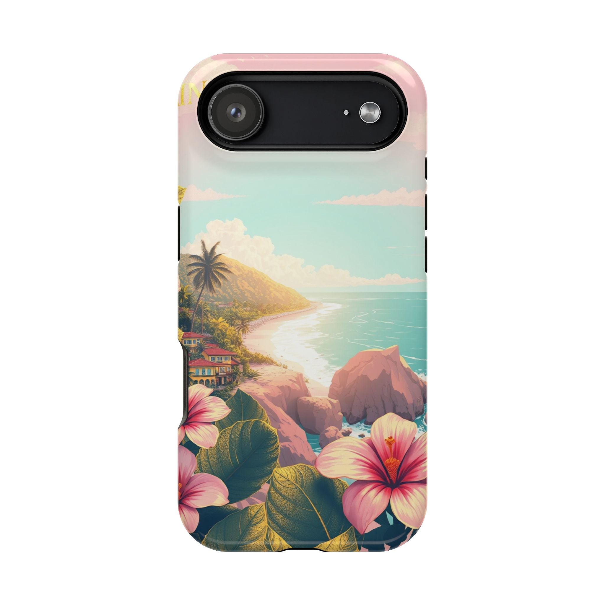 iPhone Mint And Blush Hibiscus Coast Slim Everyday iPhone 14 Designer · iPhone C