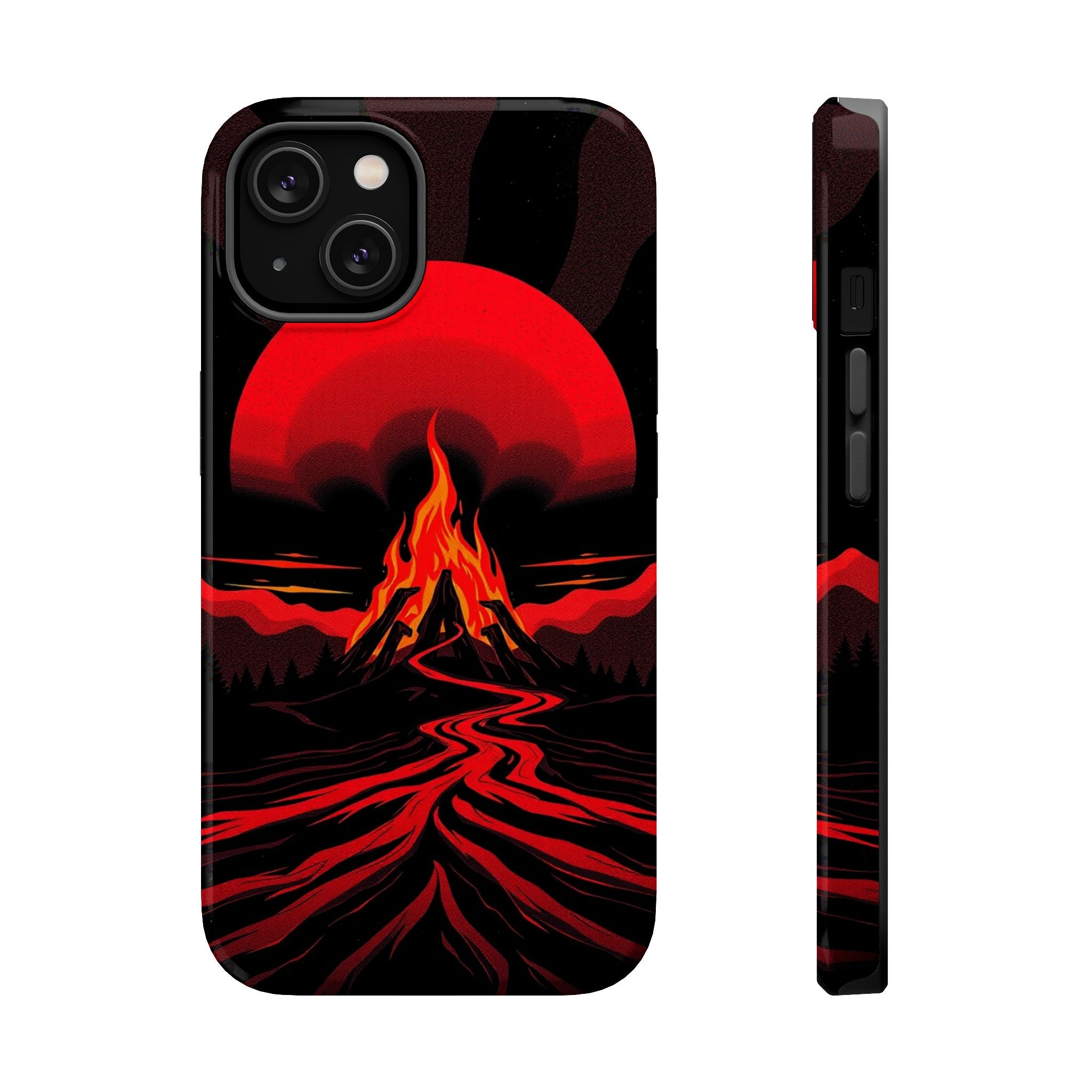 iPhone Black And Crimson Wildfire Glow Slim Everyday Designer Case · iPhone Case