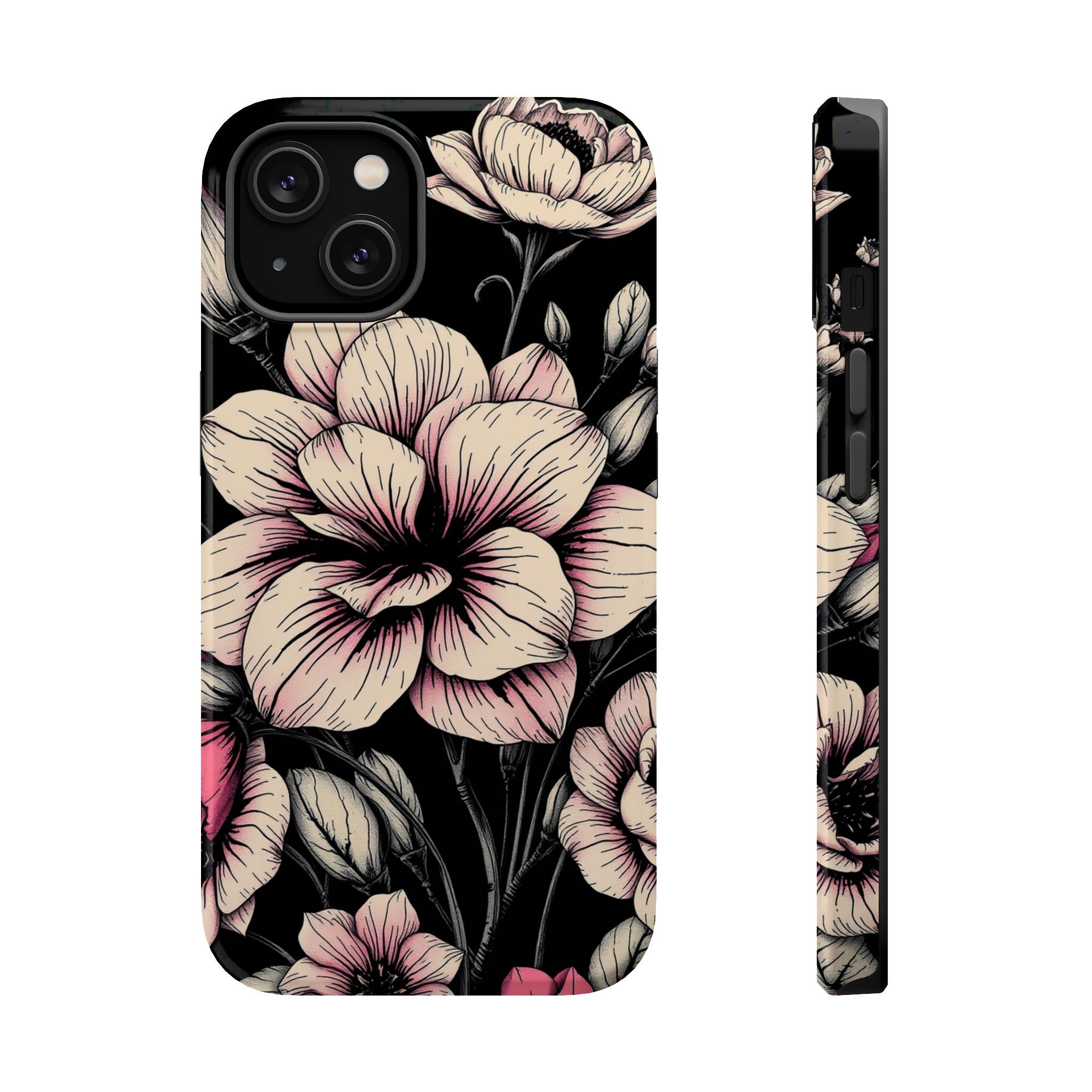 iPhone Floral Dark Academia Gothic Ink Slim Everyday Designer Case · iPhone Case