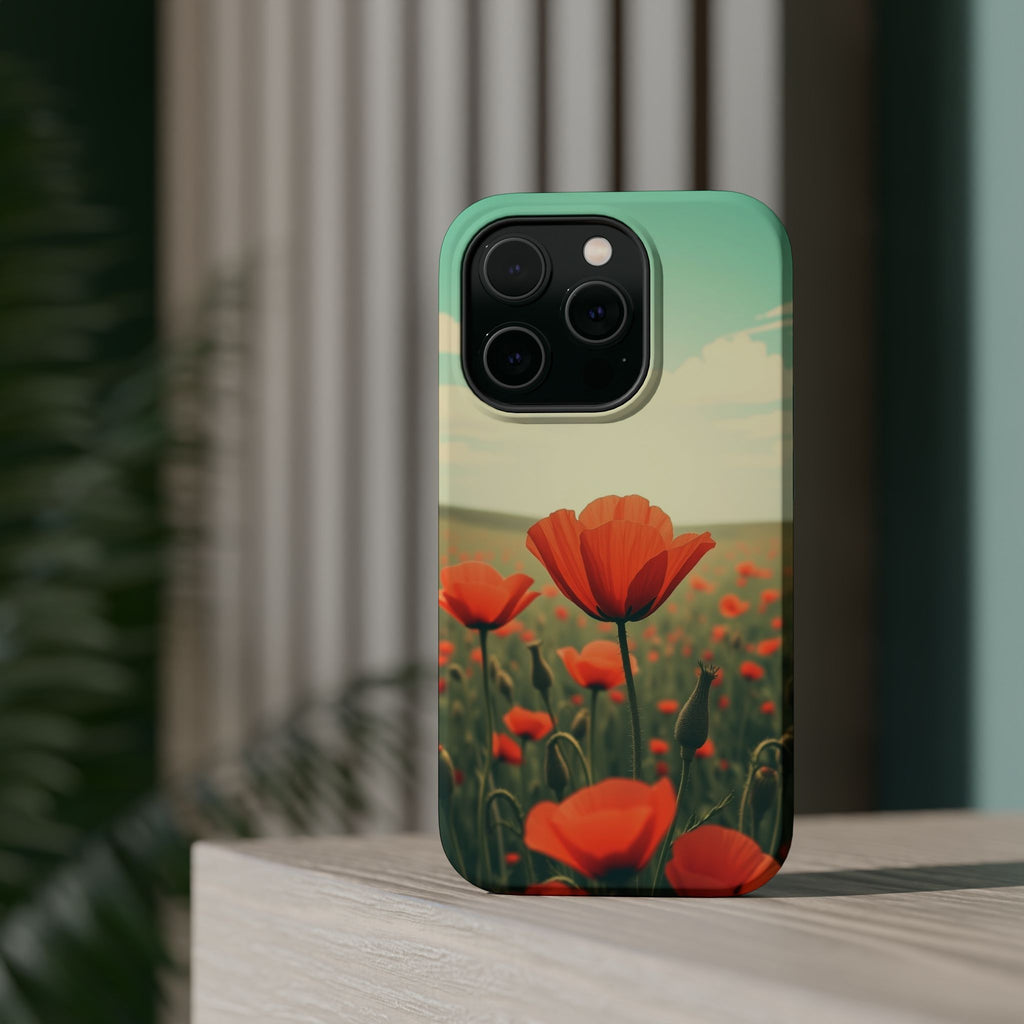 iPhone Radiant Poppy Field Design Bold Modern Everyday Snap Case · iPhone Case