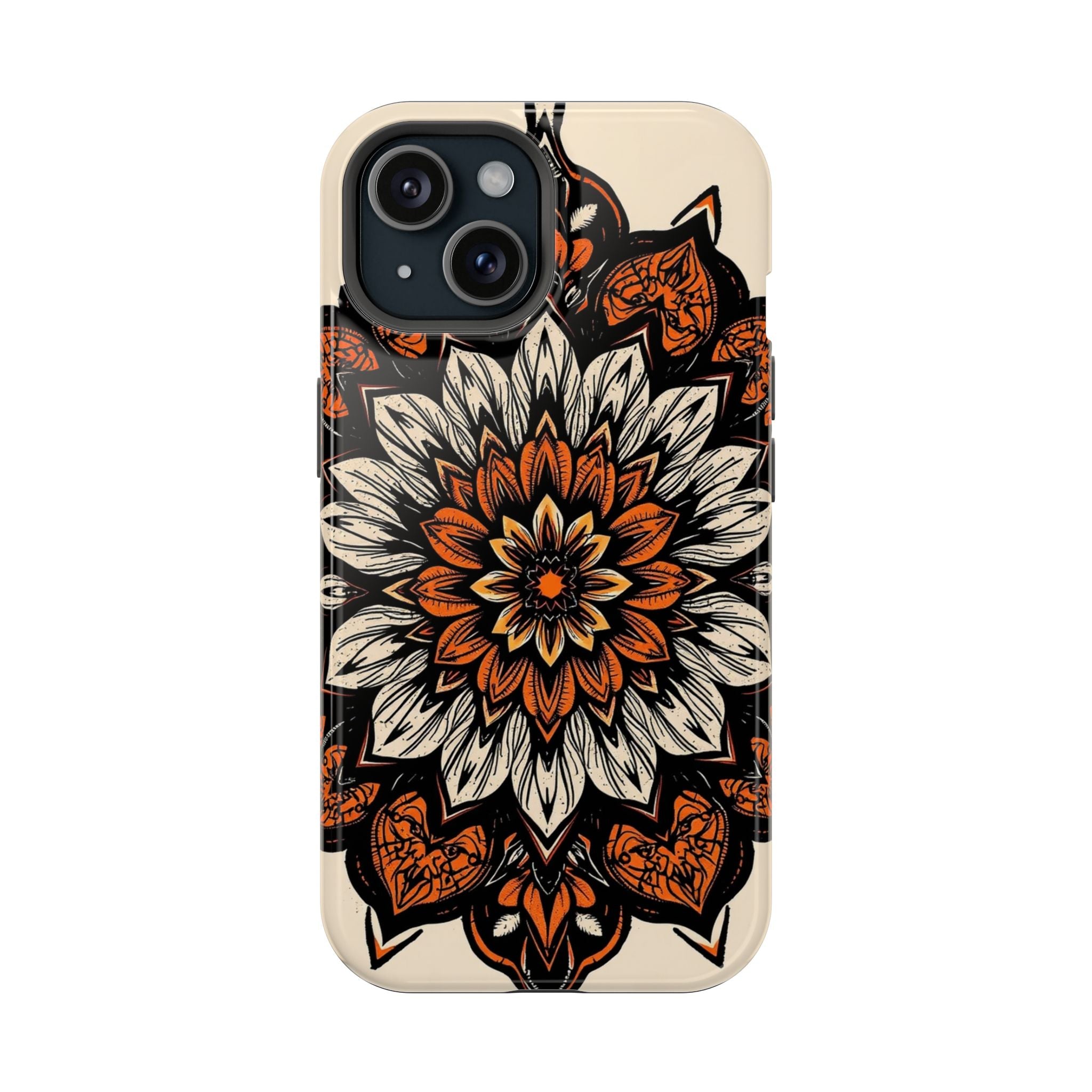 iPhone Burnt Orange And Sand Floral Mandala Slim Snap Cas Carry Case · iPhone Ca