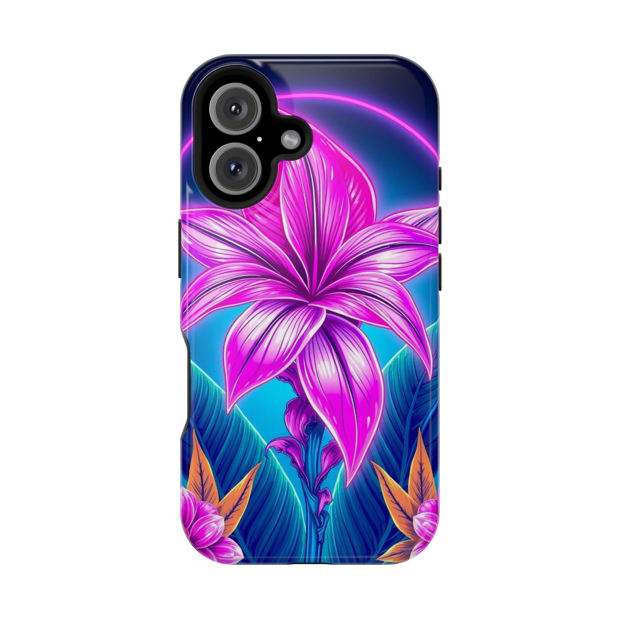 iPhone Tropical Bloom Neon Cyberpunk Slim Everyday Designer Case · iPhone Case