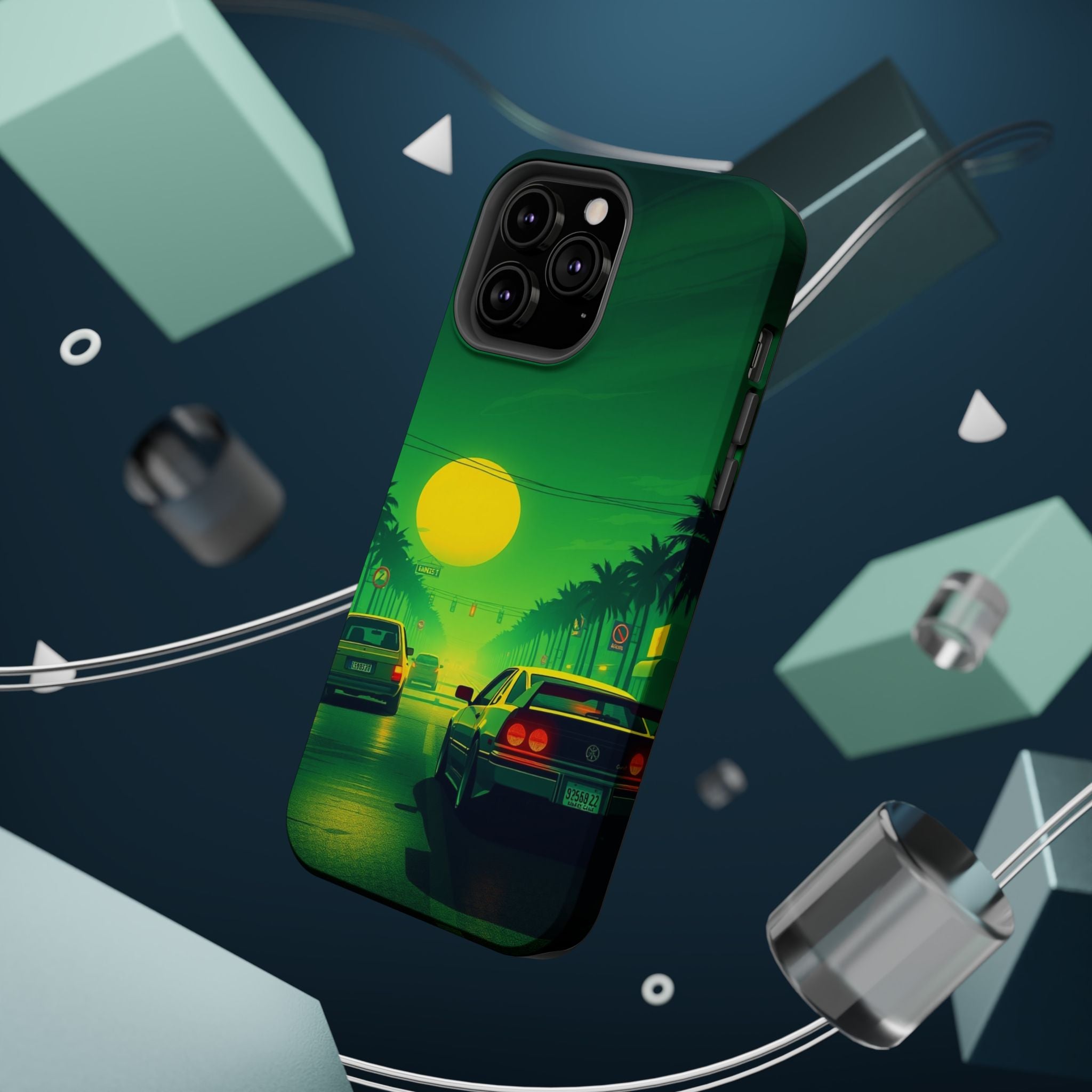iPhone Dreamy Sunset Drive 80s Design Slim Everyday Designer Case · iPhone Case