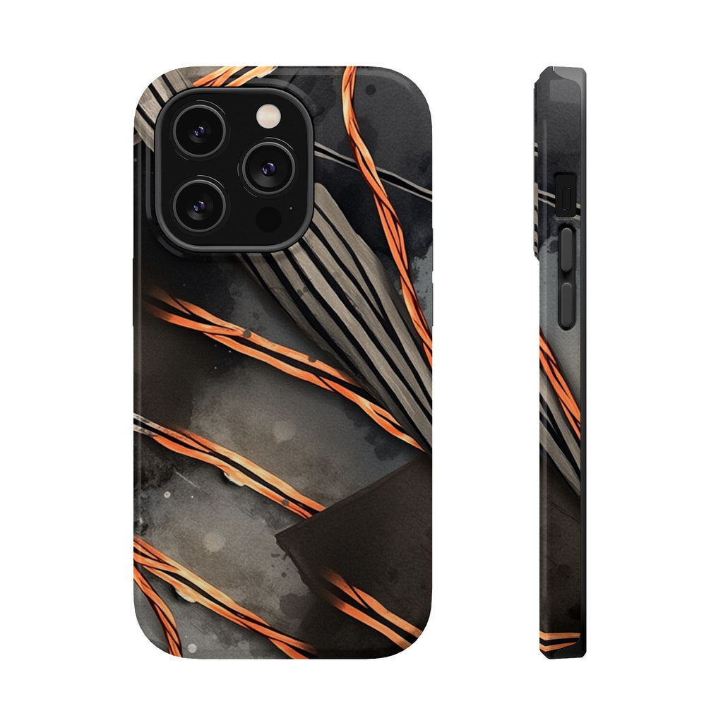 iPhone Charcoal And Copper Thread Pattern Slim iPhone Everyday Designer · iPhone
