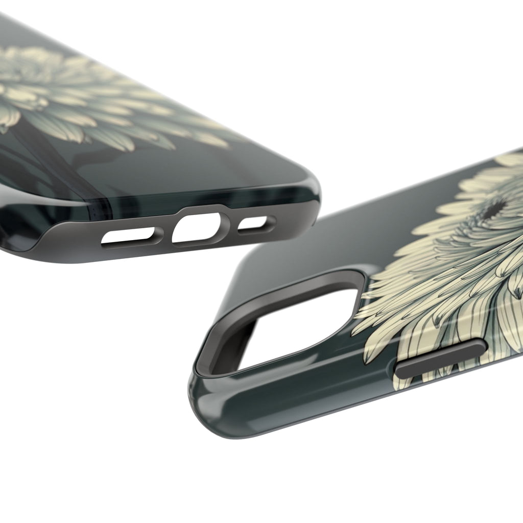 iPhone Chrysanthemum Classic Dark Gothic Ink Carry Case Slim Snap Case · iPhone
