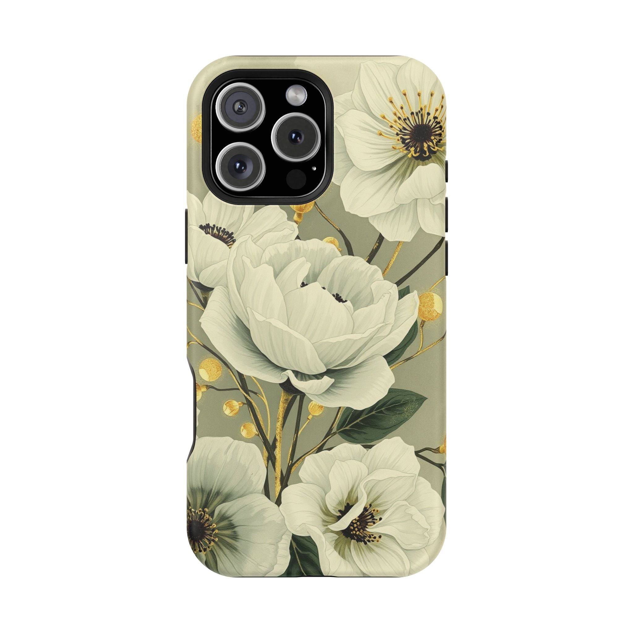 iPhone Sage And Ivory Floral Ink Wash Slim Everyday iPhone 14 Designer · iPhone