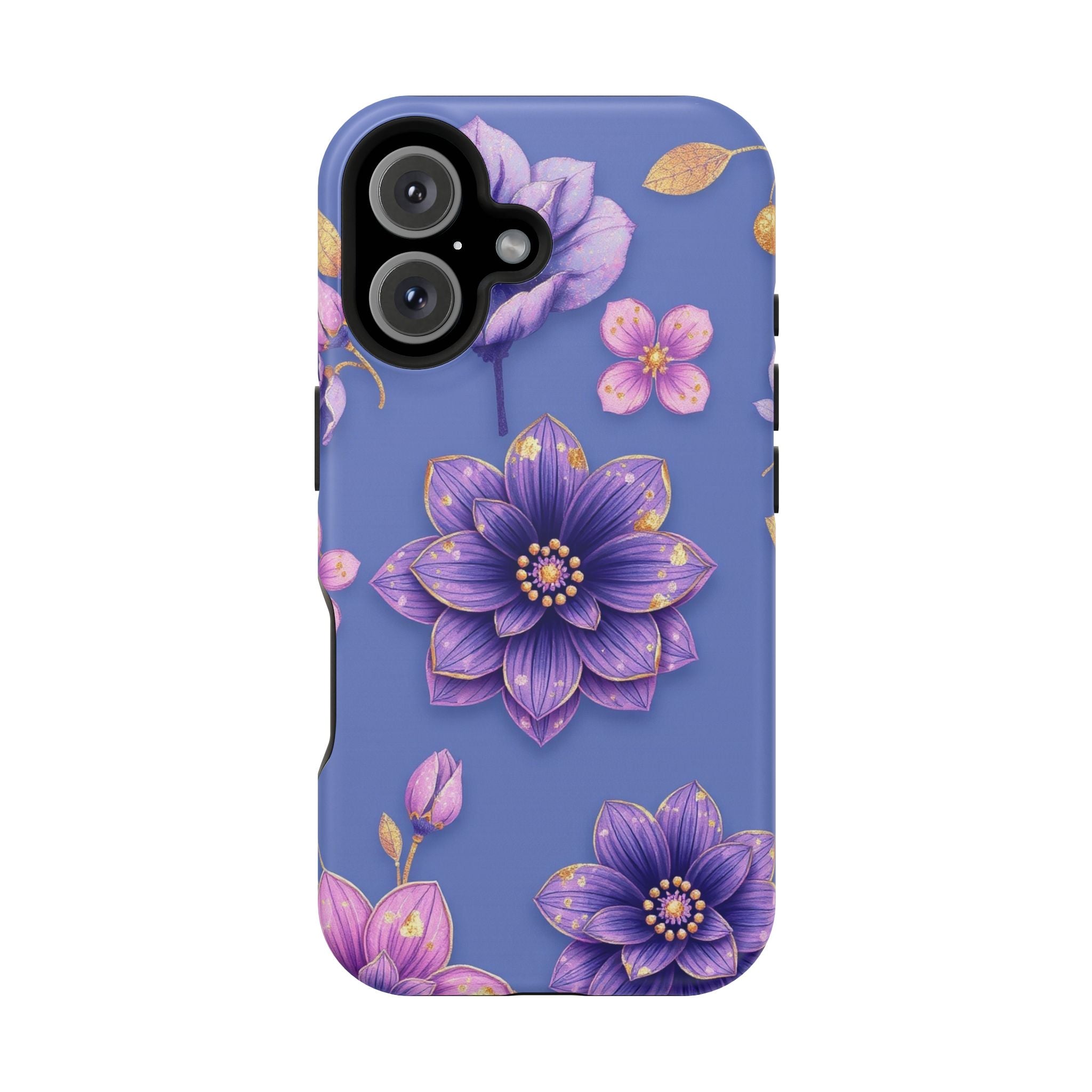 iPhone Indigo And Violet Floral Gold Foil Slim iPhone Everyday Designer · iPhone