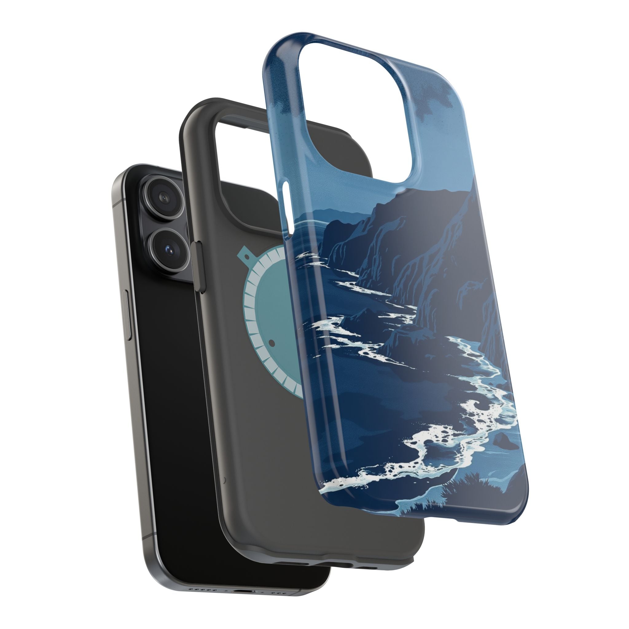 iPhone Midnight Blue And Silver Hibiscus Coast Carry Case Slim Snap Case · iPhon