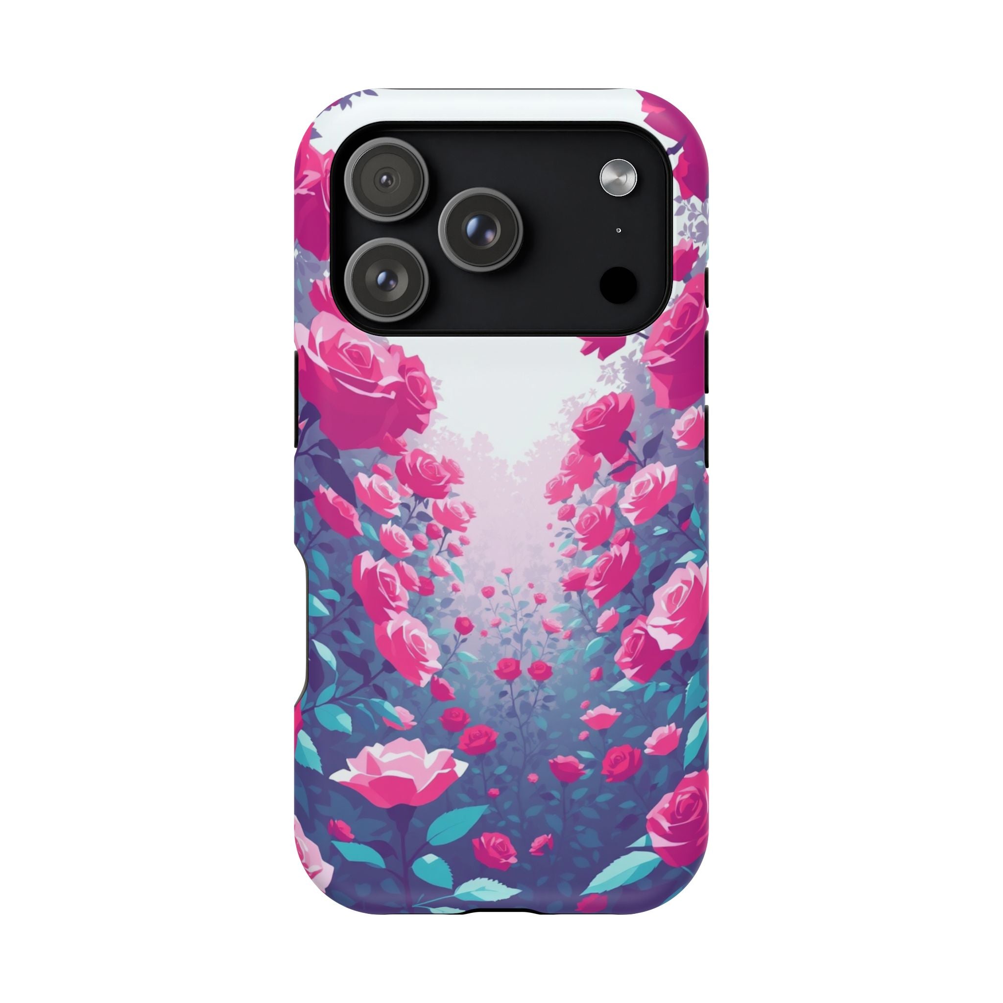 iPhone Cyan And Magenta Rose Garden Slim Everyday Designer Case · iPhone Case