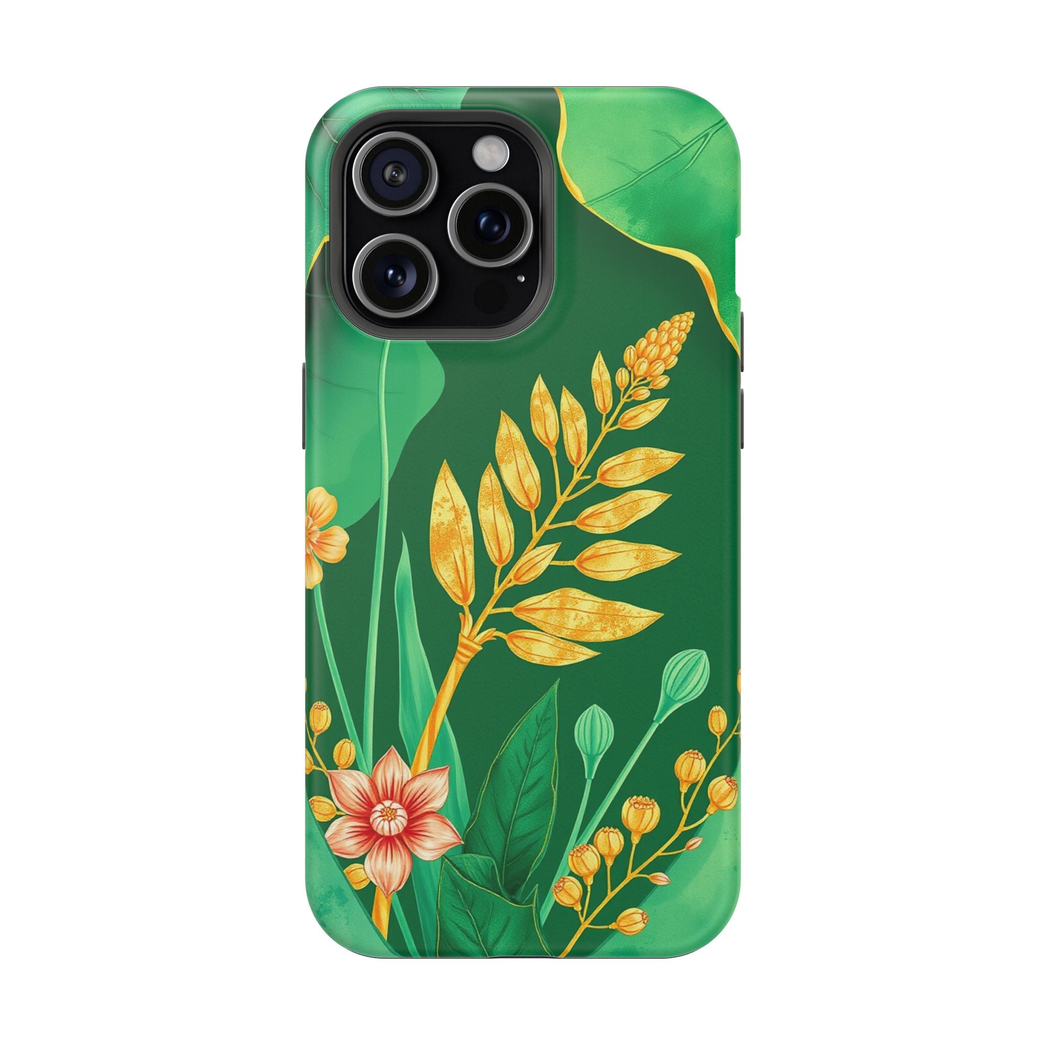 iPhone Emerald Green And Gold Botanical Illustration Ga Slim Snap Case · iPhone