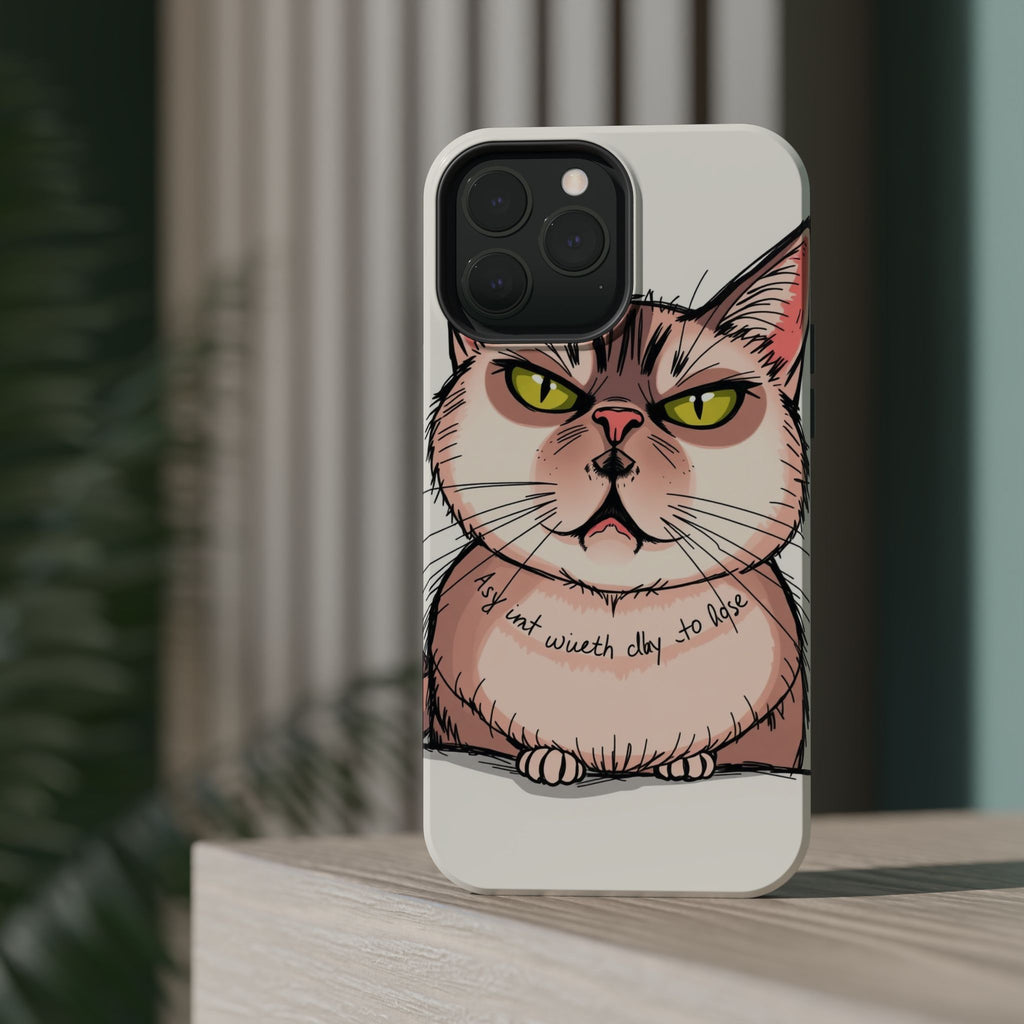 iPhone Sarcastic Cat Verdict Hand-Drawn Sketch Soft Finish Everyday Case · iPhon