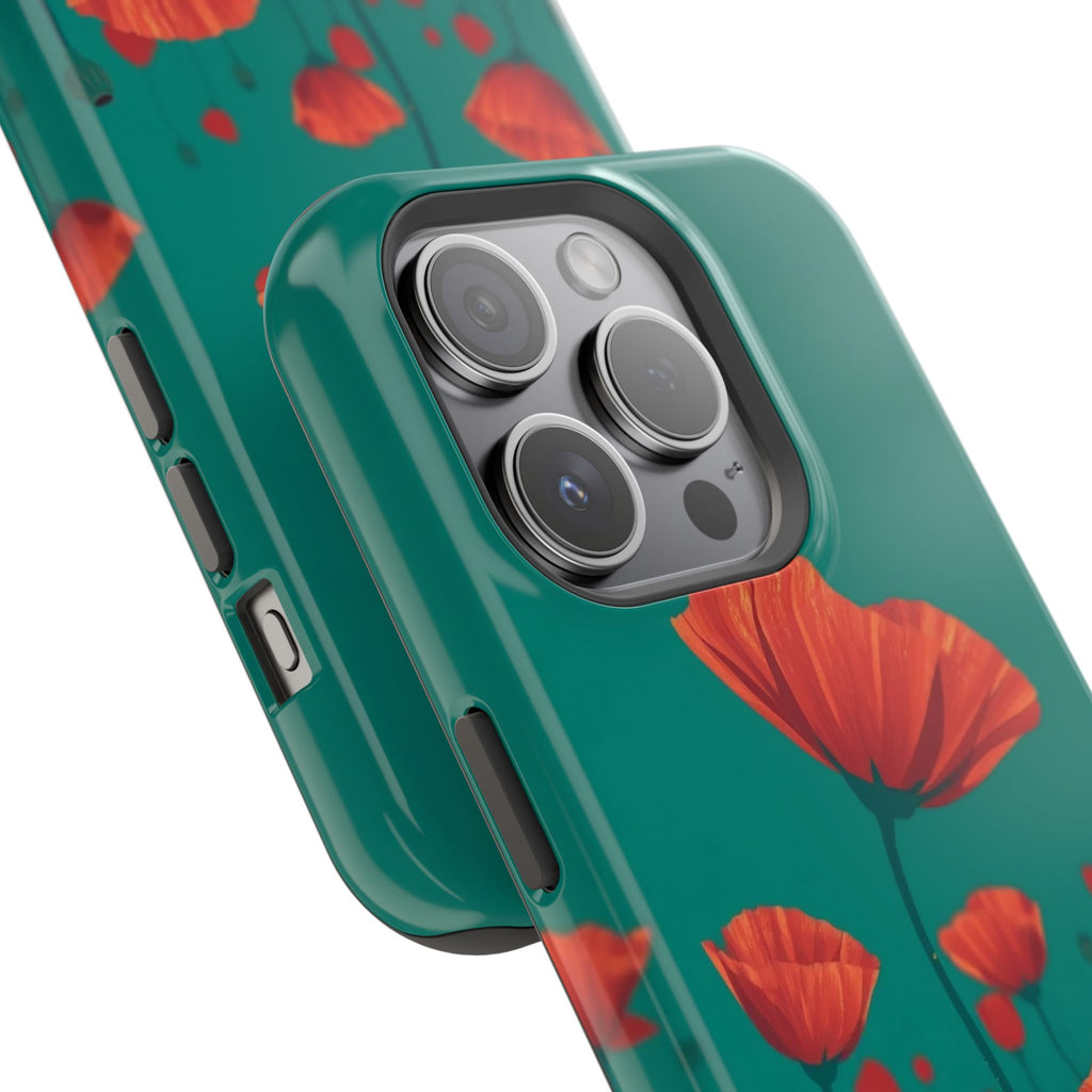 iPhone Earthy Poppy Field Design Bold Modern Everyday Snap Case · iPhone Case