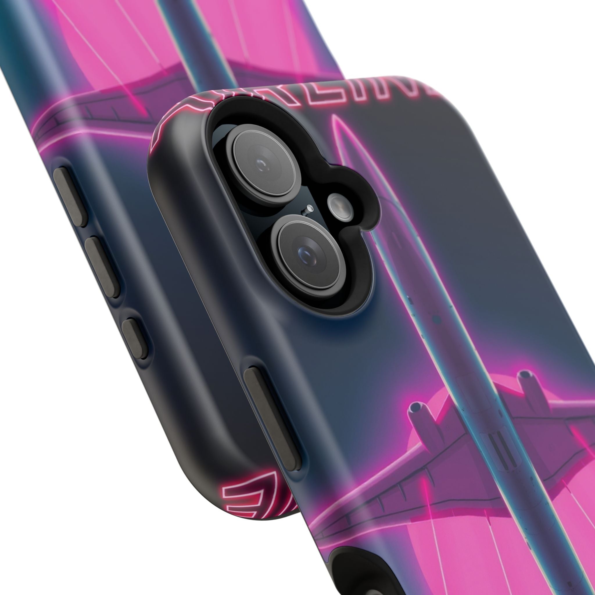 iPhone Cyan And Magenta Retro Airline Poster Slim Everyday Designer Case · iPhon