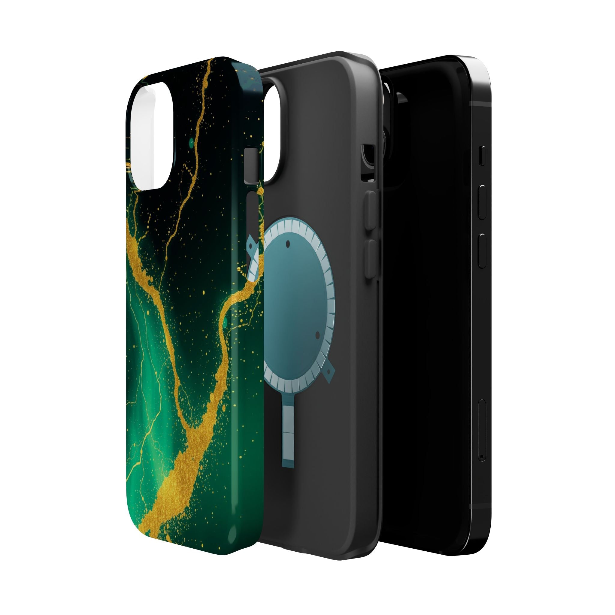 iPhone Emerald Green And Gold Petal Storm Slim iPhone Everyday Designer · iPhone