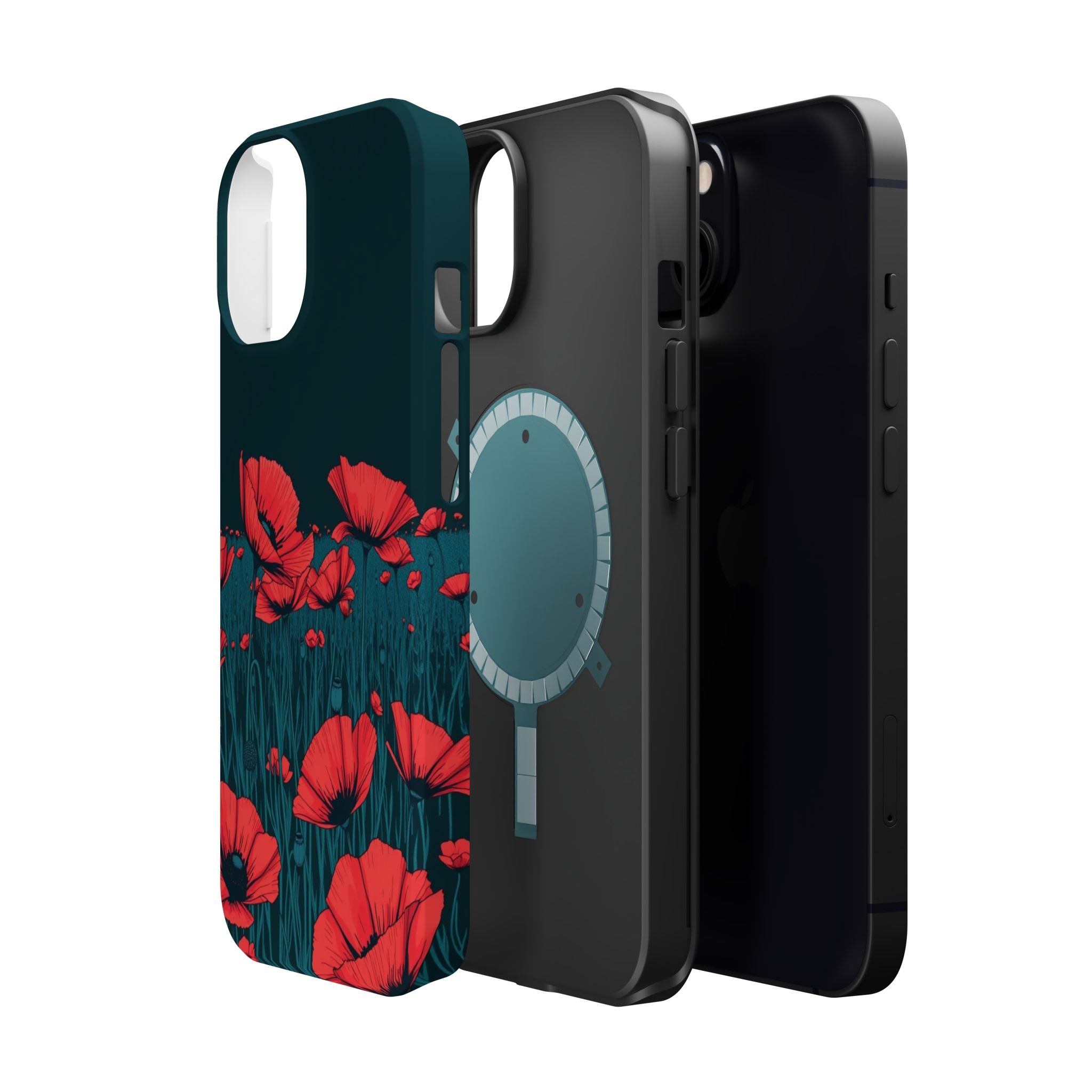 iPhone Poppy Field Dark Gothic Ink Clean Minimal Snap Cas Slim Snap Case · iPhon
