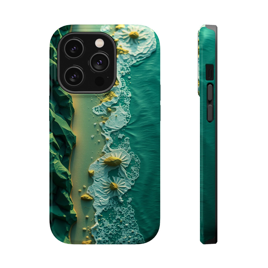 iPhone Emerald Green And Gold Shoreline Aerial Soft iPhone Finish · iPhone Case